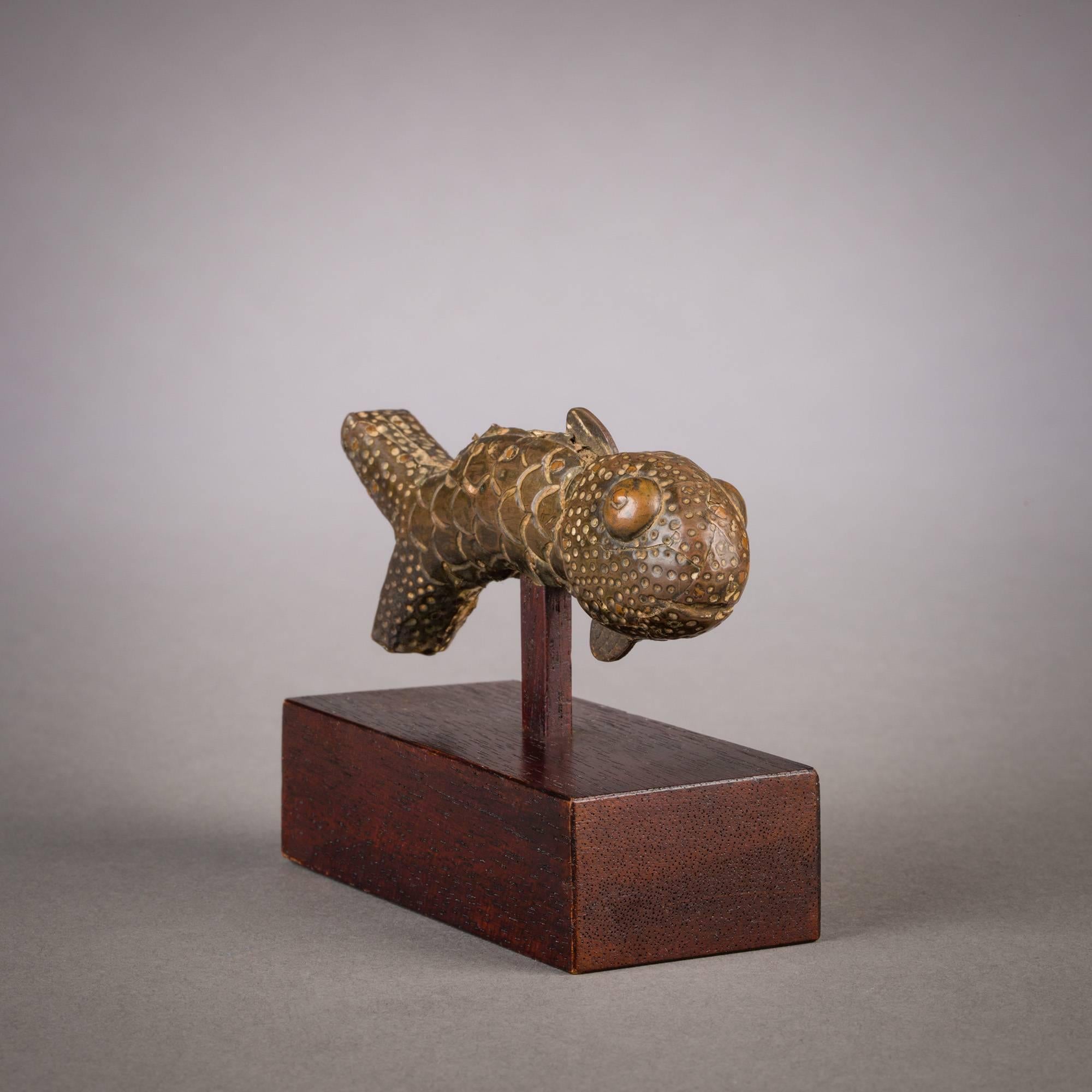Brass 19th Century Tribal Dahomey Fish Figurine
