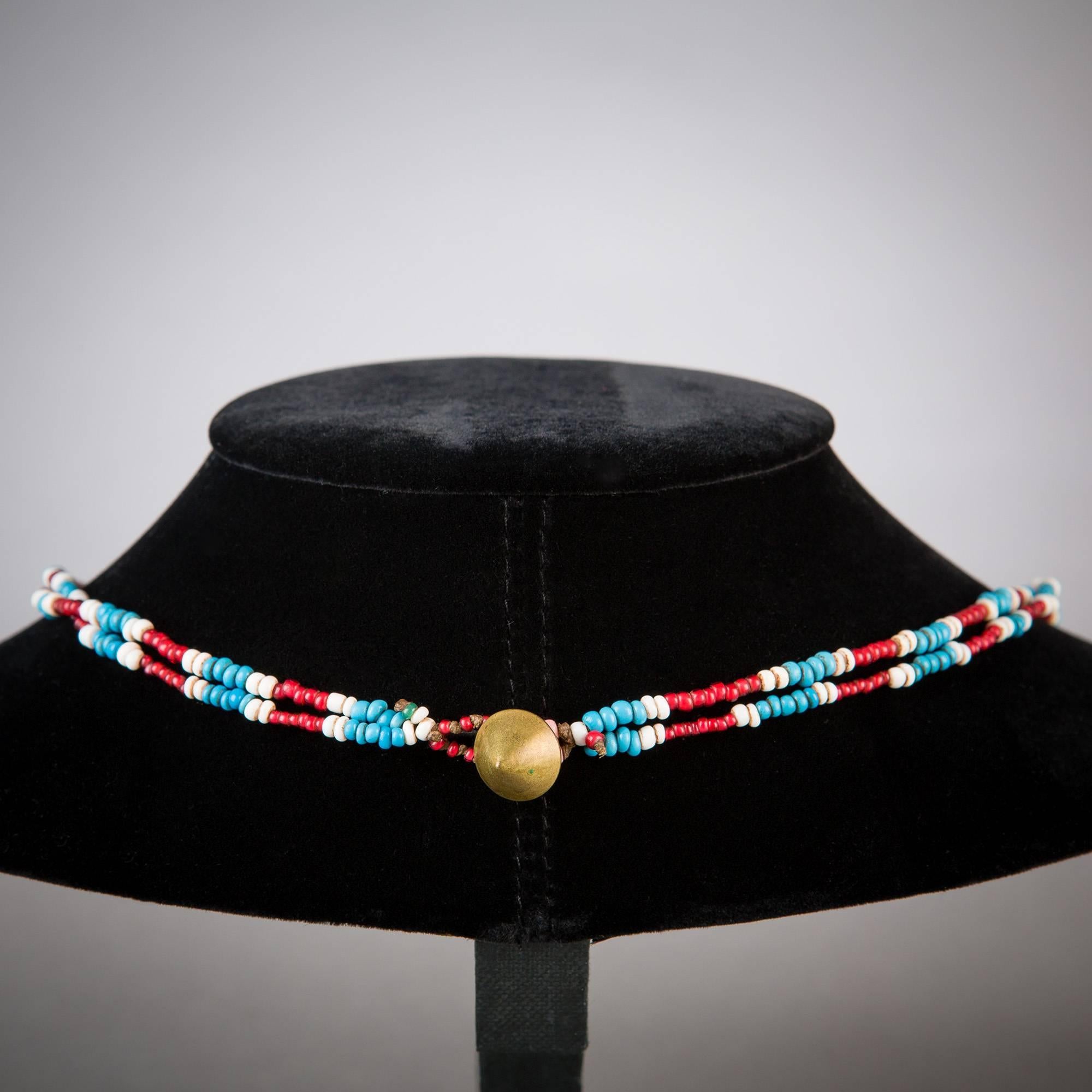 South African Early 20th Century Tribal Zulu Beaded Necklace