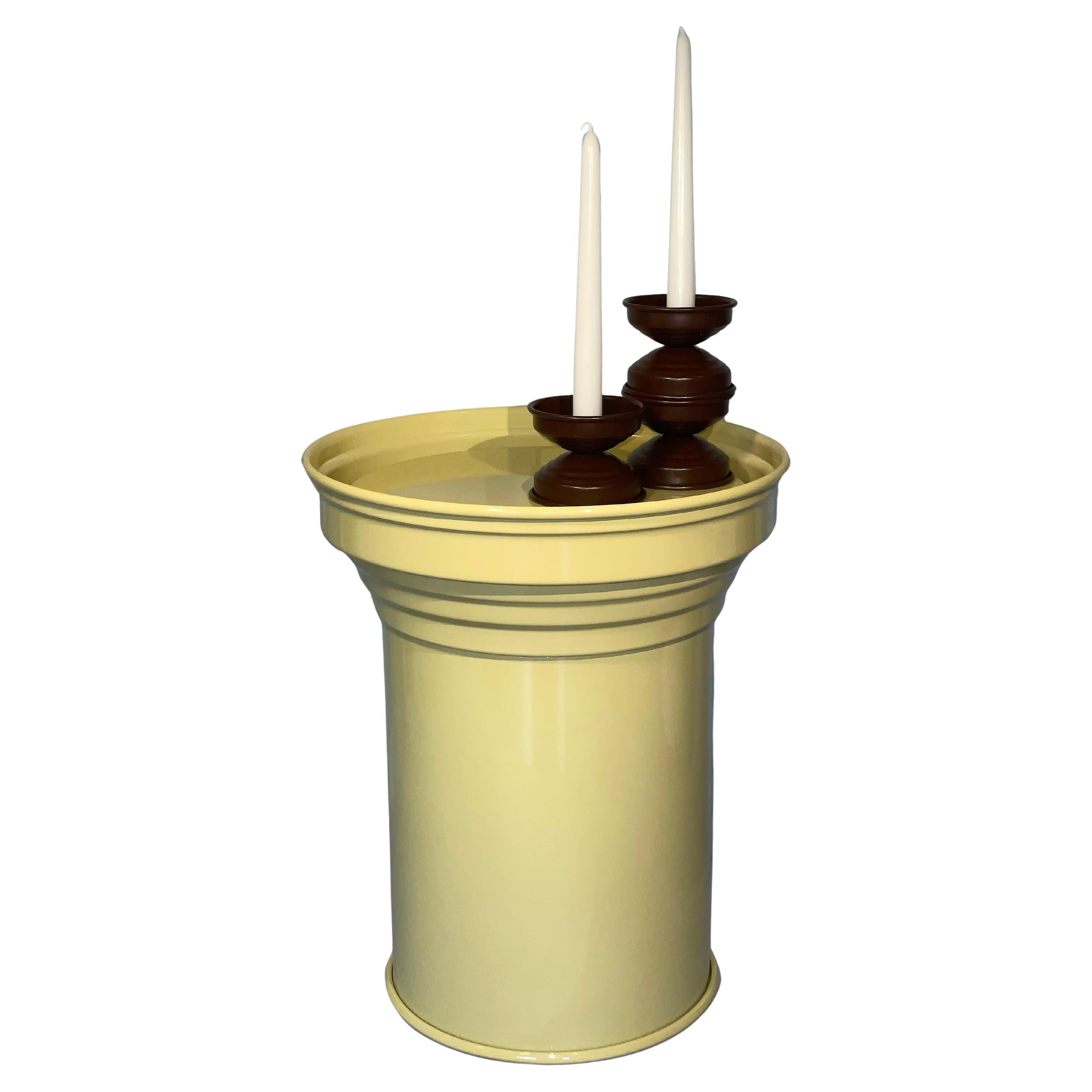 Yellow Glossy Aluminum Side Table, Italian Minimalist Design, 2020s - in stock