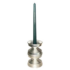 Set of 20 Italian Silver Plated Brass Candle Holders, Modernist