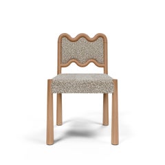 April Handcrafted Oak Dining Chair, Custom Finish and Fabric