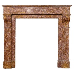 Antique French Louis XVI Brocatello Marble fireplace  Mantel