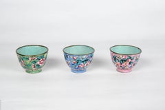 Three 19th Century Canton Enamel Cups