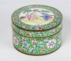 19th Century Enamel Canton Box