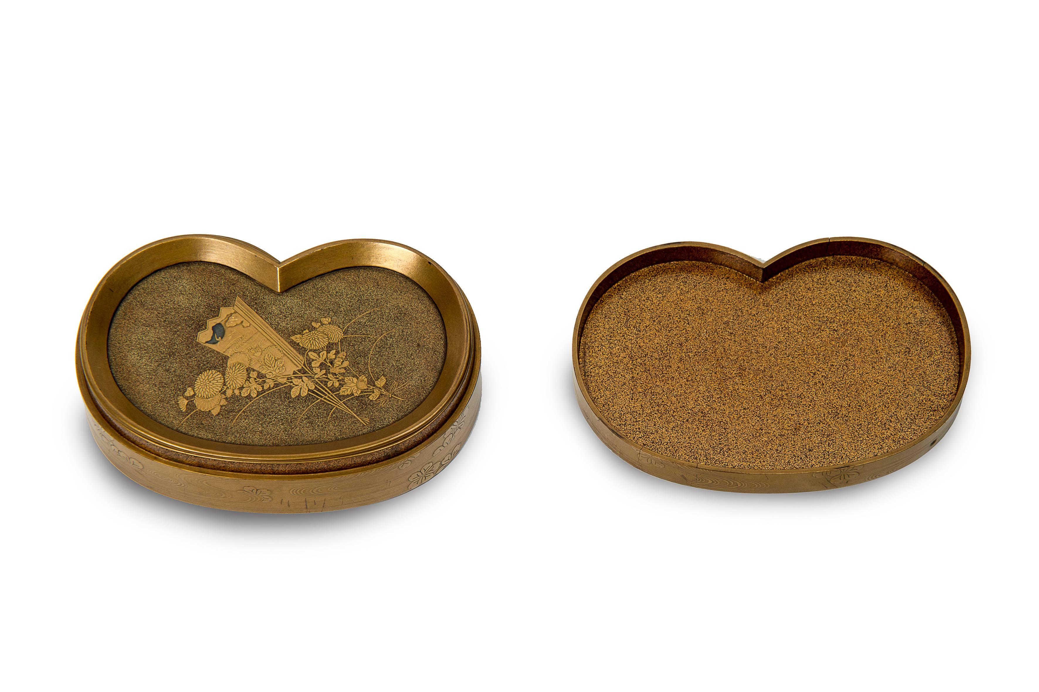 Late 19th Century Meiji Japanese Gold Lacquered Kobako “Decorative Box”