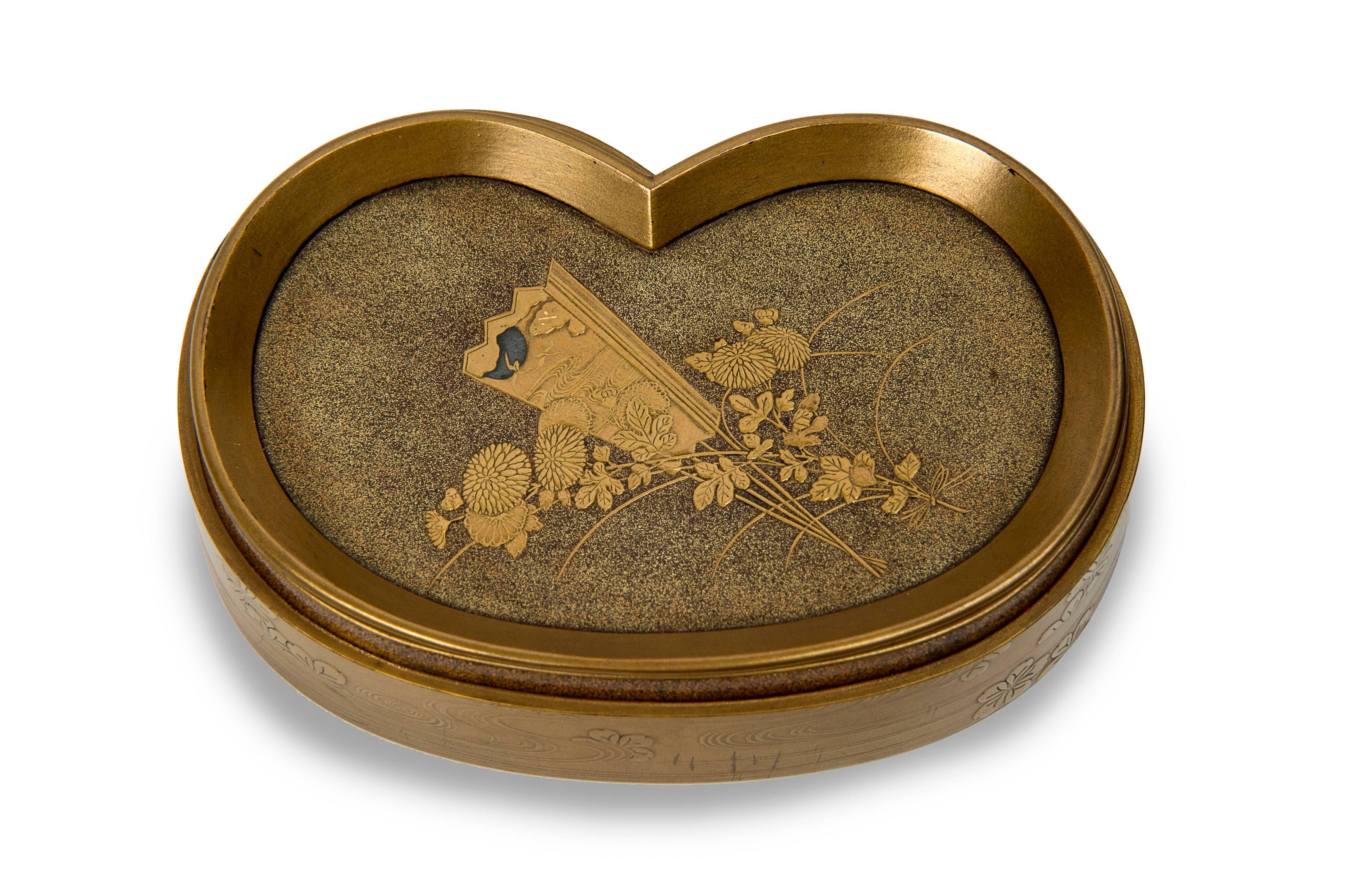 Wood Meiji Japanese Gold Lacquered Kobako “Decorative Box”