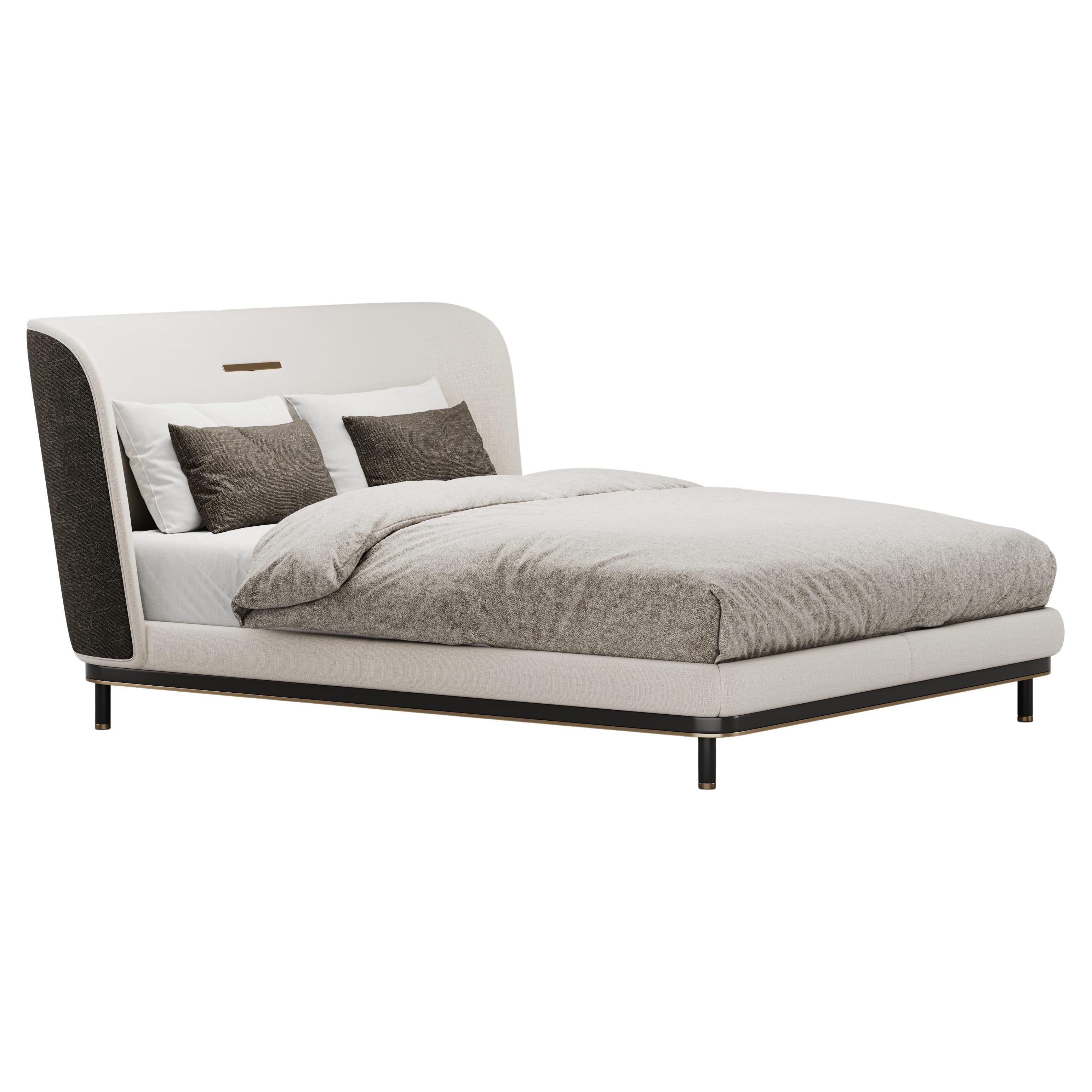 Lit Elysian raffiné avec tête de lit anthracite