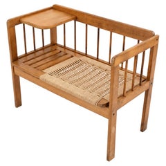 MCM Yugoslavian Telephone Bench with Danish Papercord Seat