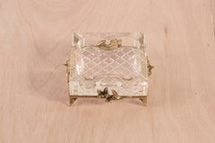 Antique Rococo Crystal Ashtray on Gold Gilt Ormolu Base