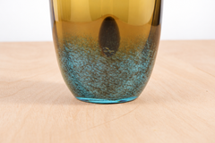 Mid-Century Modern Uci Murano Glass Vase, Amber and Aqua, Italy, 1960s