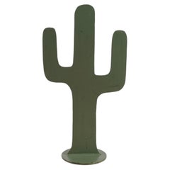 Mid-Century Modern Green Metal Cactus Sculpture