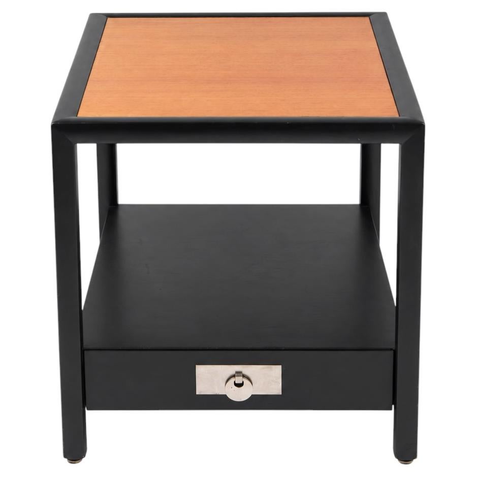 Hollywood Regency Ebonized End Table by Micheal Taylor for Baker For Sale