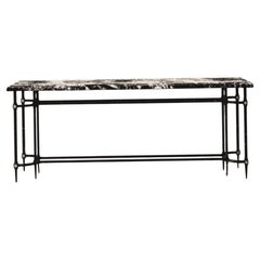 Elegant, table console "classique" en pierre et métal, collection Parisii