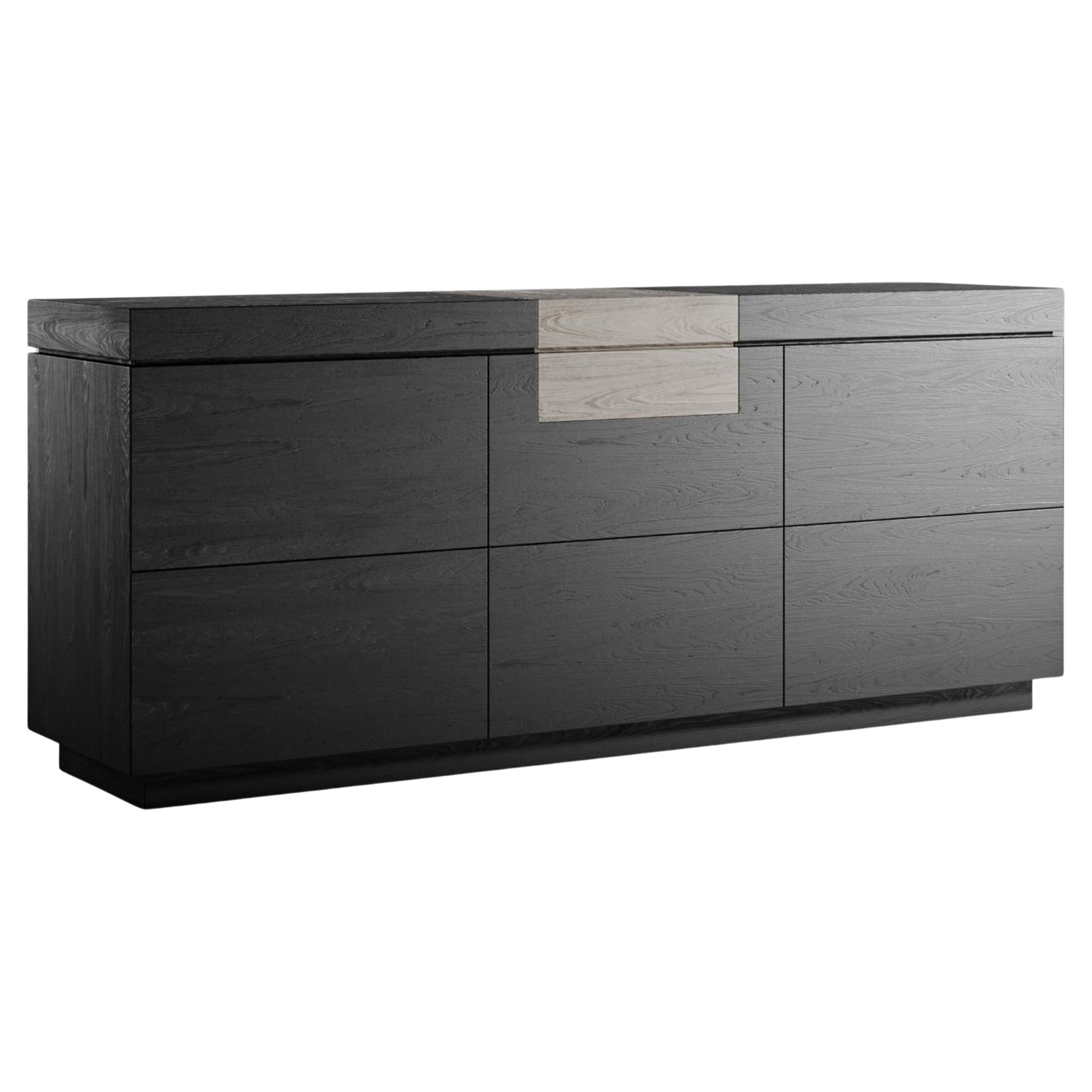 Zeitgenössisches Holz " Northfork " Kommode Parisii Collection im Angebot