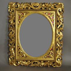 Florentine Carved Giltwood Mirror of Good Quality