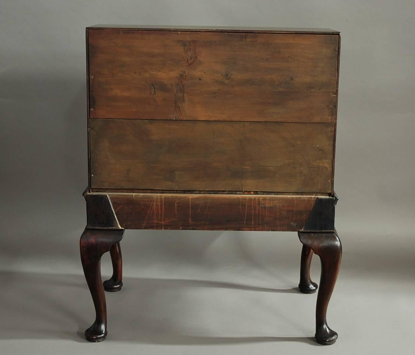 Rare Mid-18th Century Mahogany Bureau on Stand of Small Proportions For Sale 5