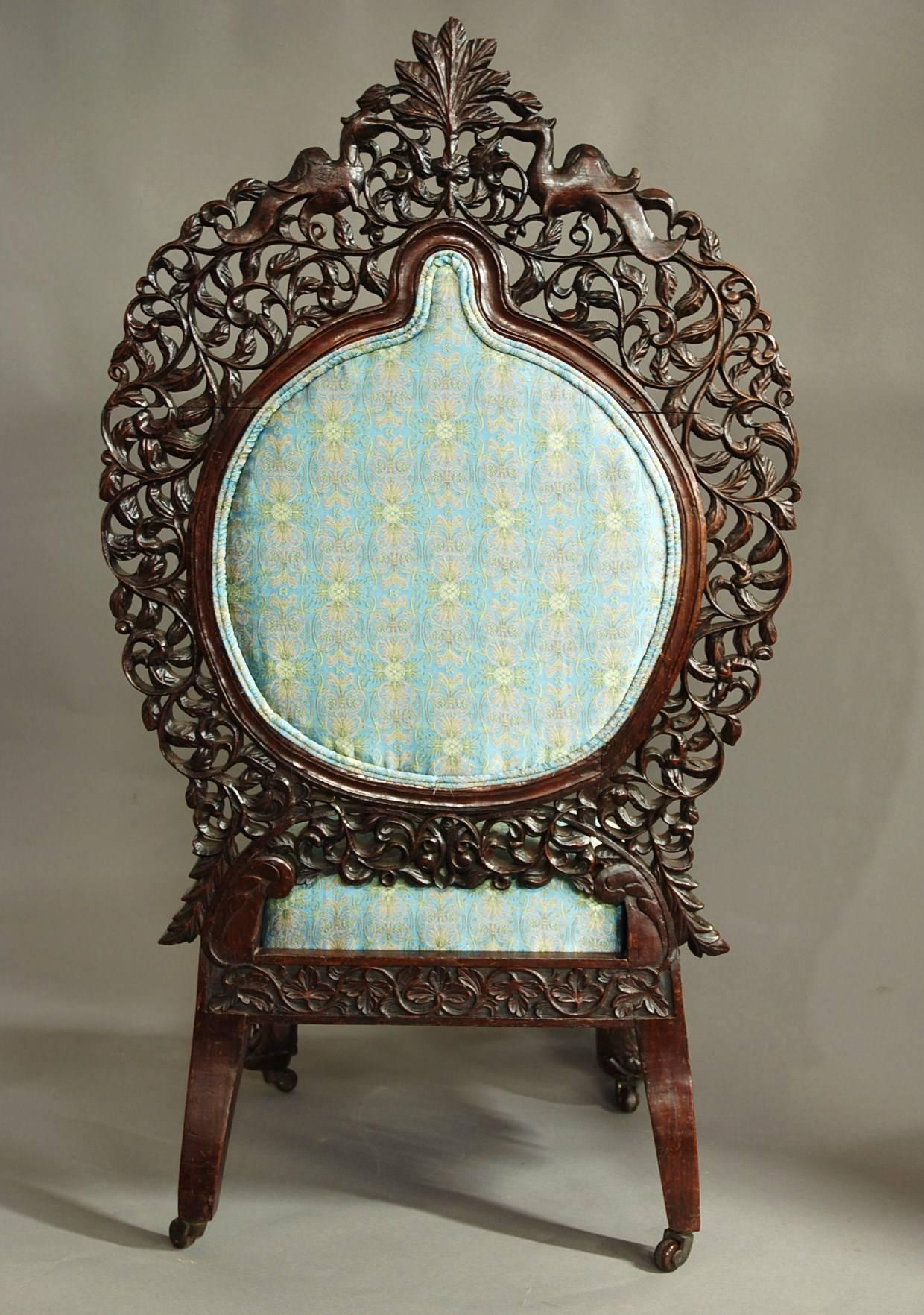 Superb Quality Anglo-Indian Rosewood Upholstered Side Chair 6