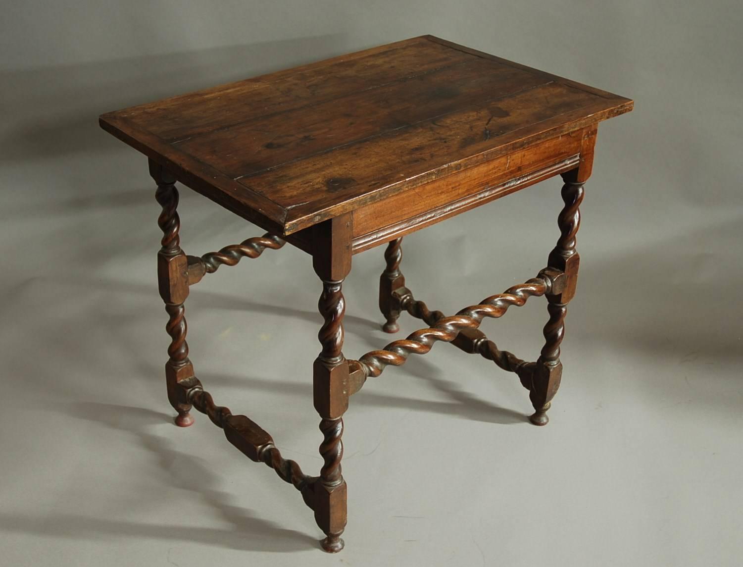 English Late 17th Century Walnut Table