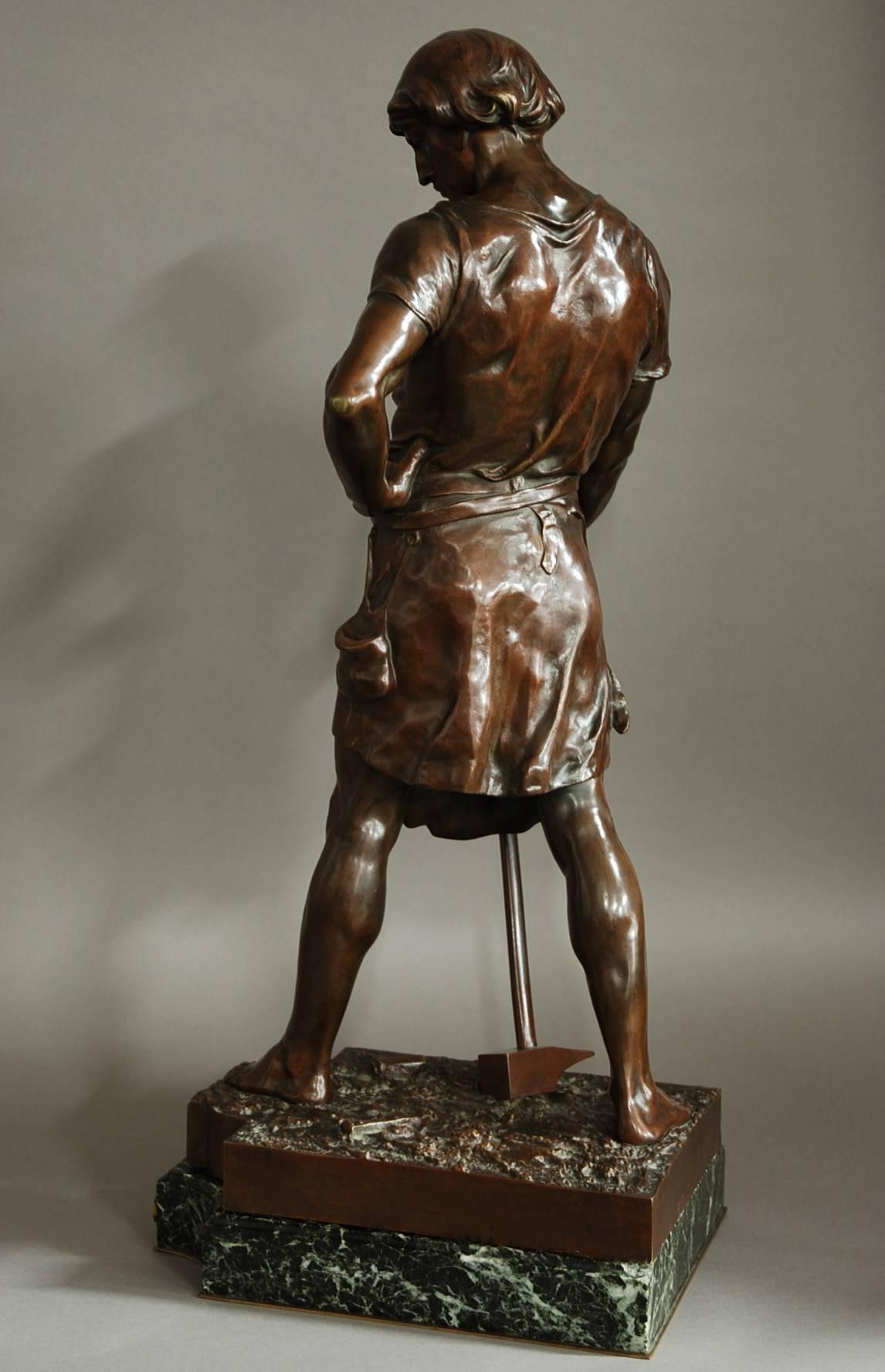 Large Superb 19th Century French Bronze by Emile Louis Picault In Good Condition For Sale In Suffolk, GB
