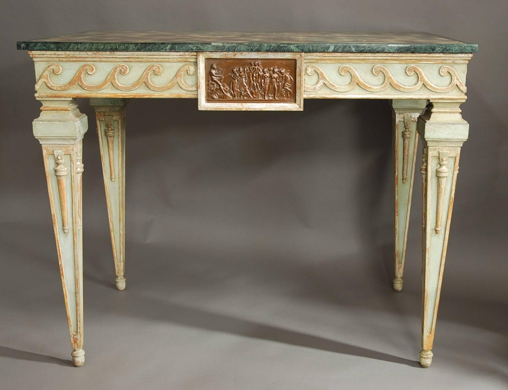 Highly Decorative Pair of Early 20th Century Italian Painted Console Tables In Good Condition For Sale In Suffolk, GB