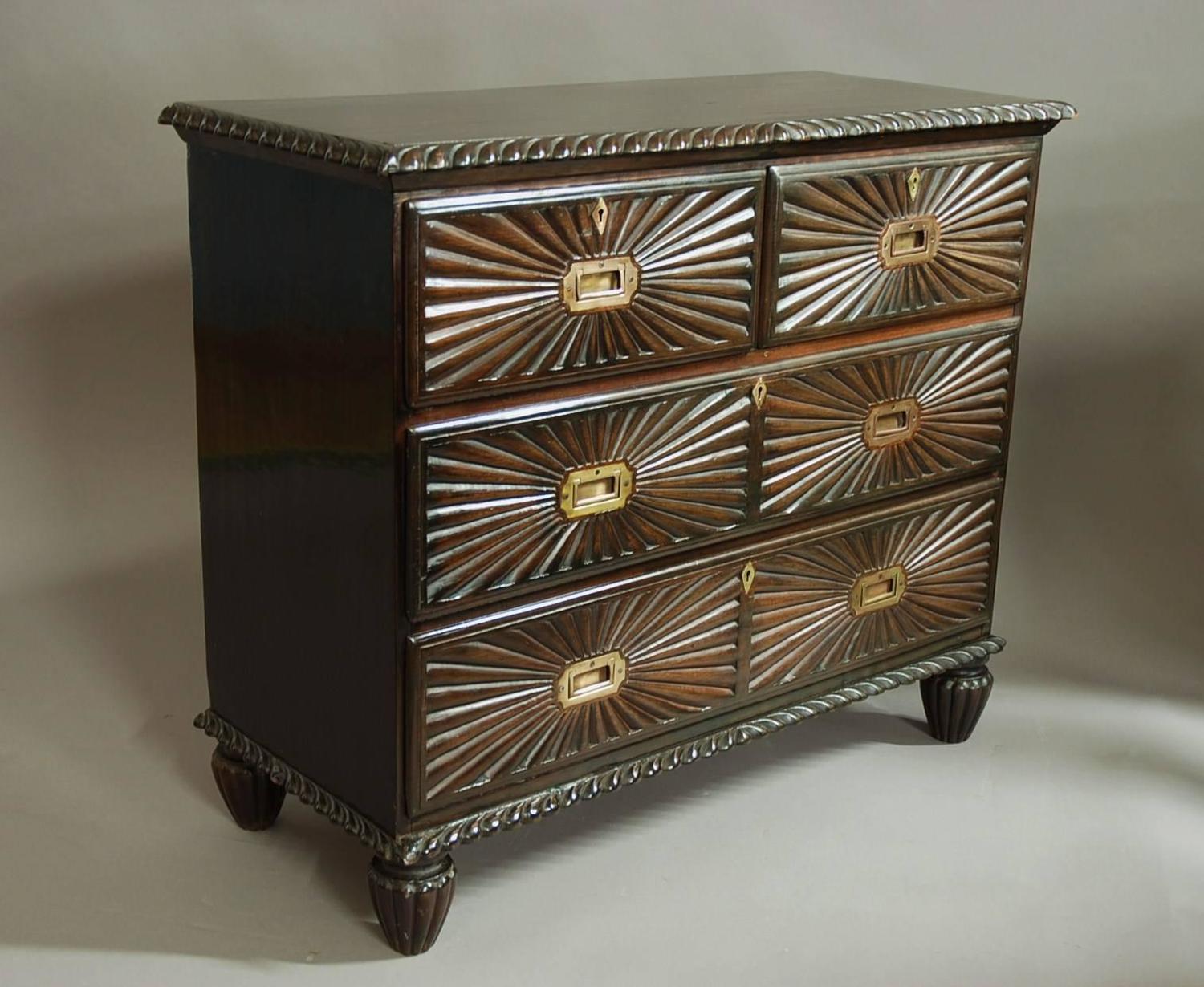 19th Century Anglo Indian Padouk Chest of Drawers at 1stdibs