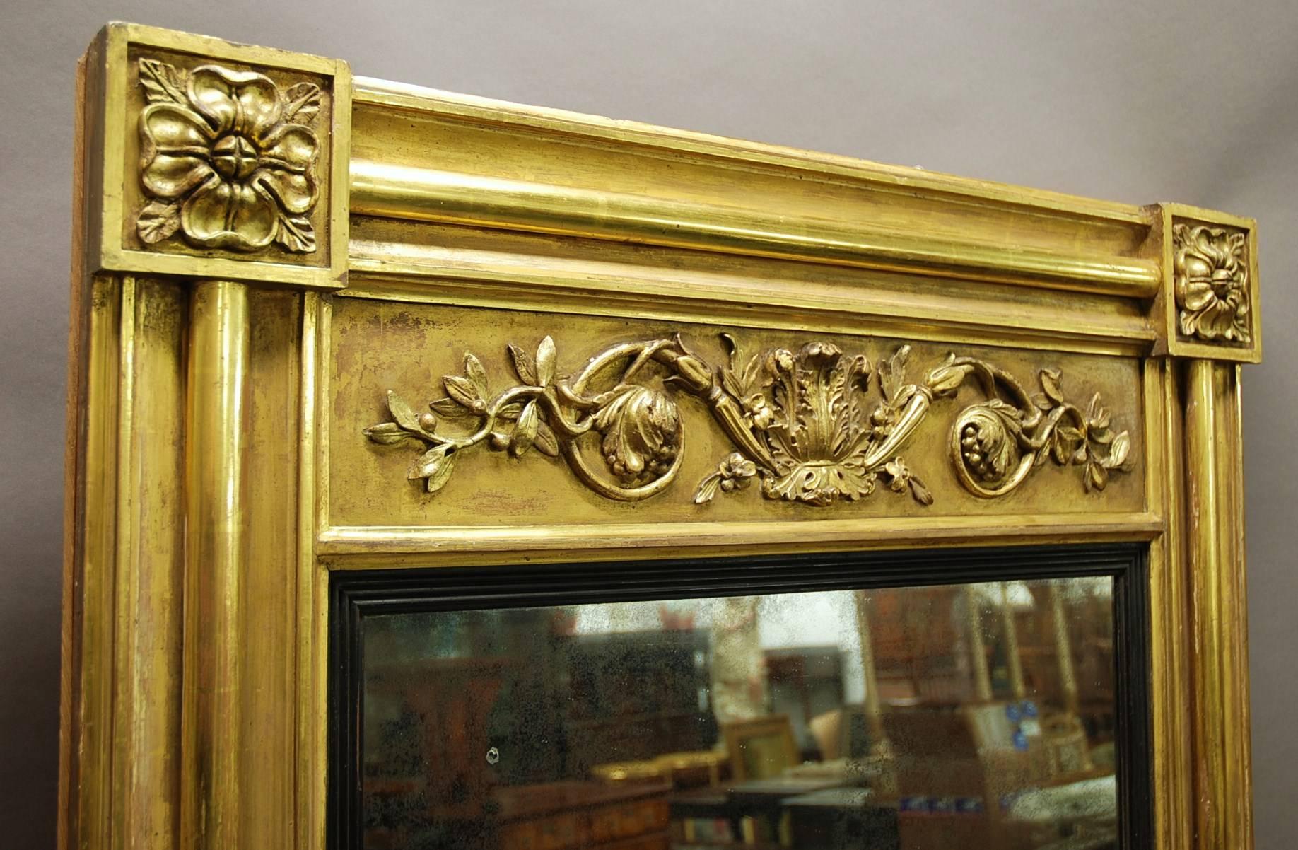 Early 19th Century Regency Gilt Pier Mirror of Large Proportions In Good Condition In Suffolk, GB