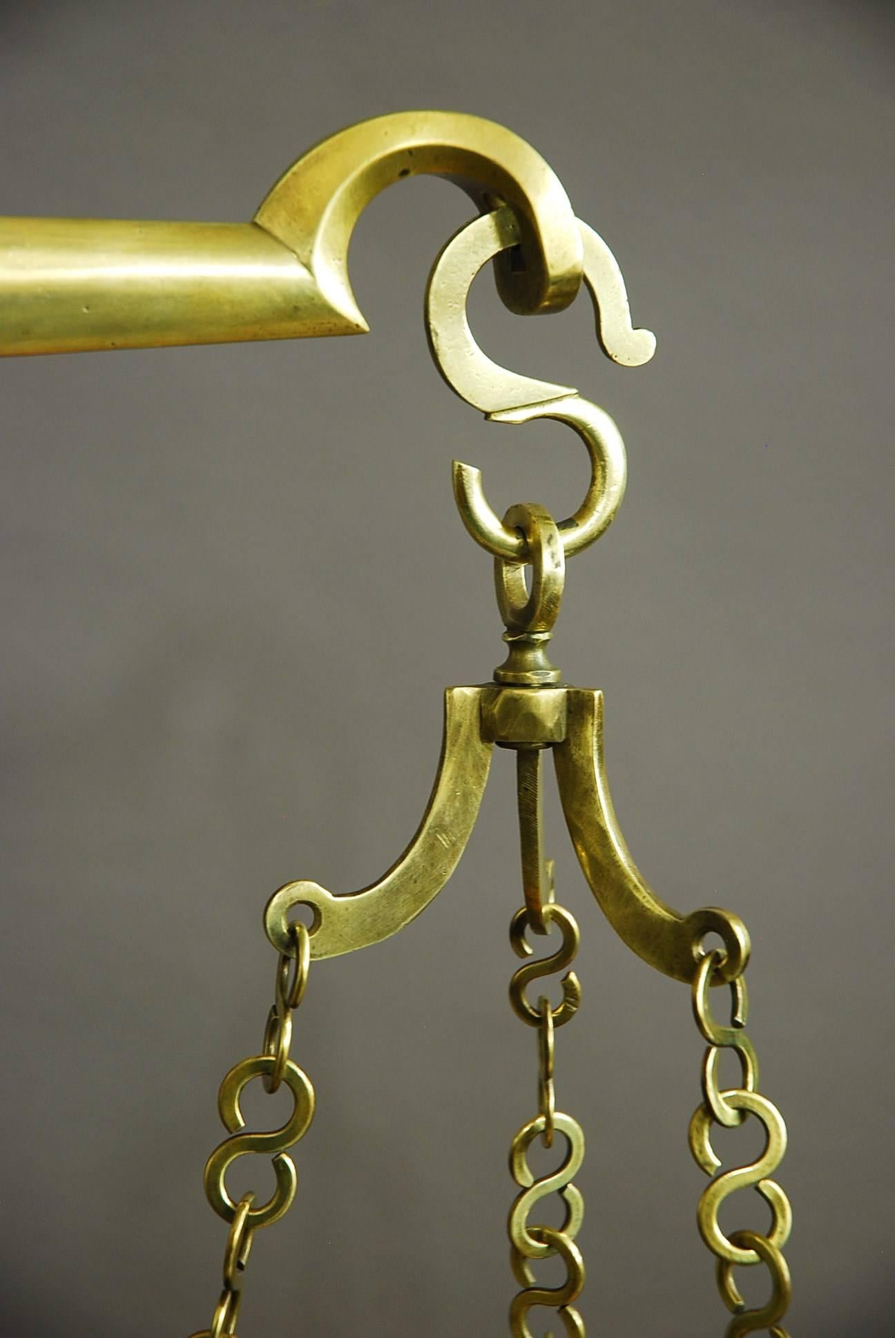 Large Pair of 19th Century Brass Apothecary Balance Scales 2