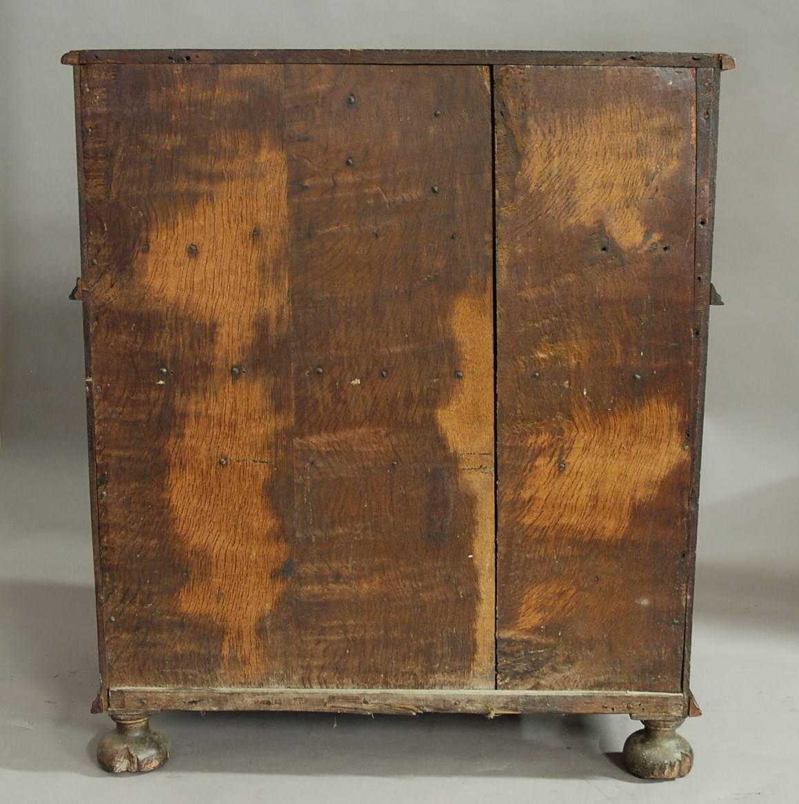 Oak Rare William & Mary late 17th century oak bureau 