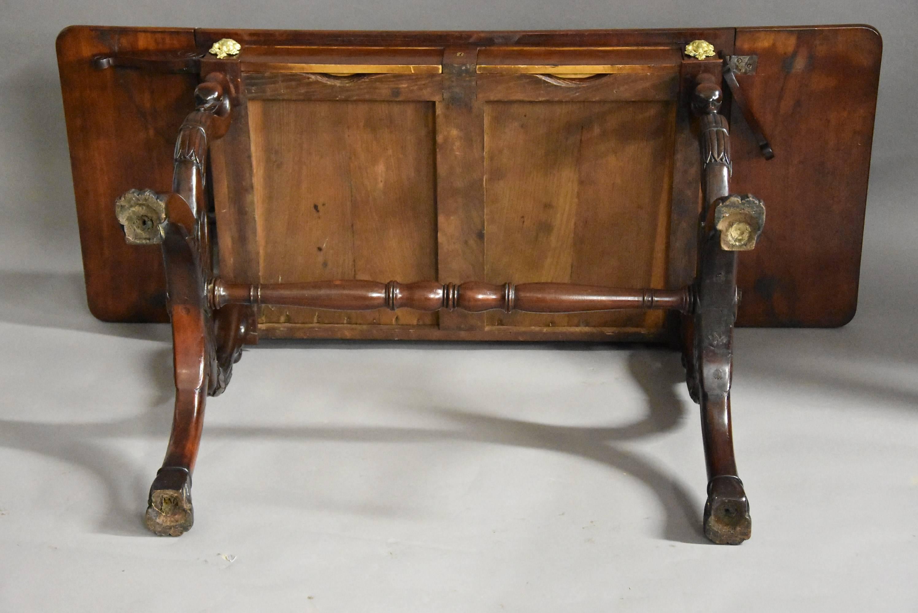 19th Century French Empire Mahogany Sofa Table, Superb Patina and Quality For Sale 7