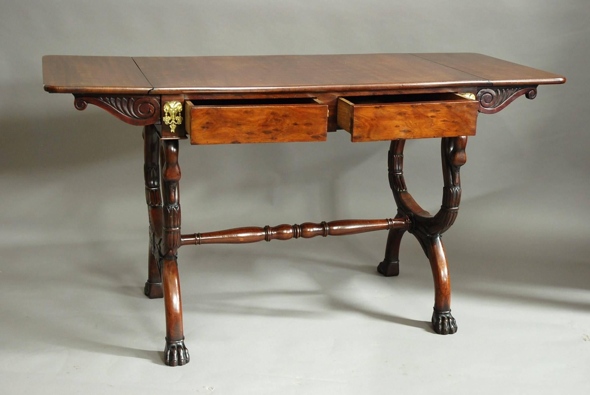 19th Century French Empire Mahogany Sofa Table, Superb Patina and Quality In Good Condition For Sale In Suffolk, GB