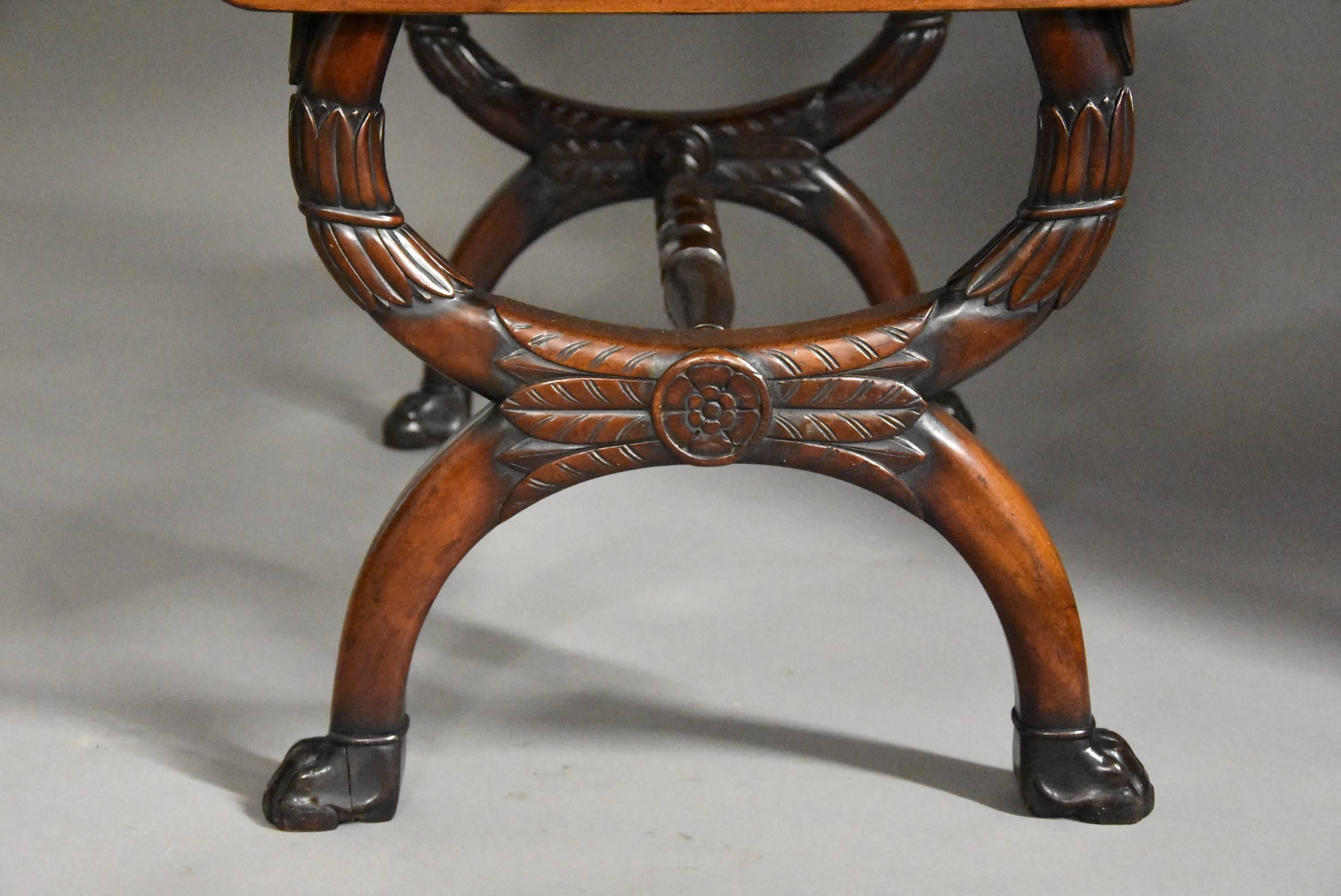 19th Century French Empire Mahogany Sofa Table, Superb Patina and Quality For Sale 2