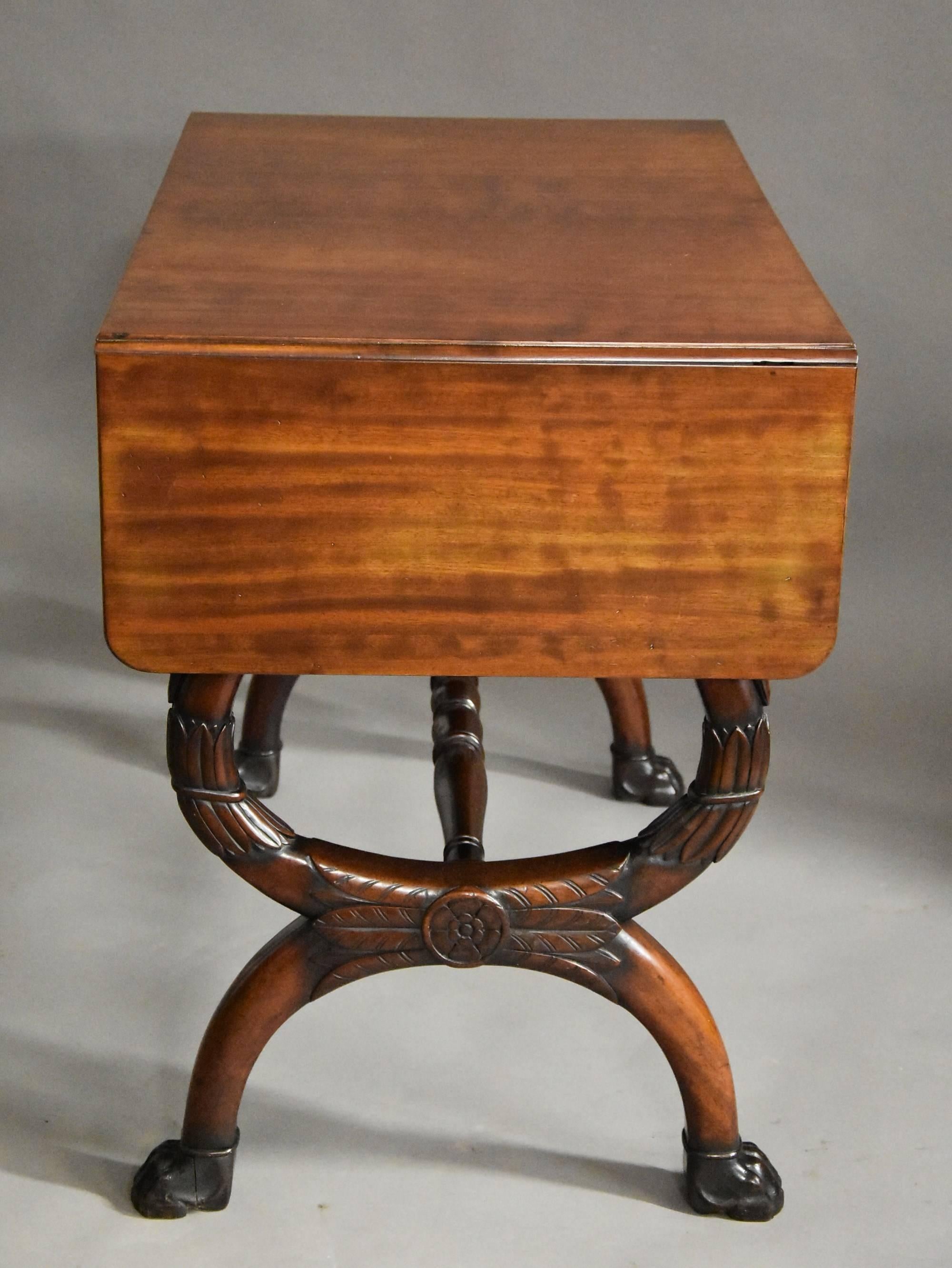 19th Century French Empire Mahogany Sofa Table, Superb Patina and Quality For Sale 3