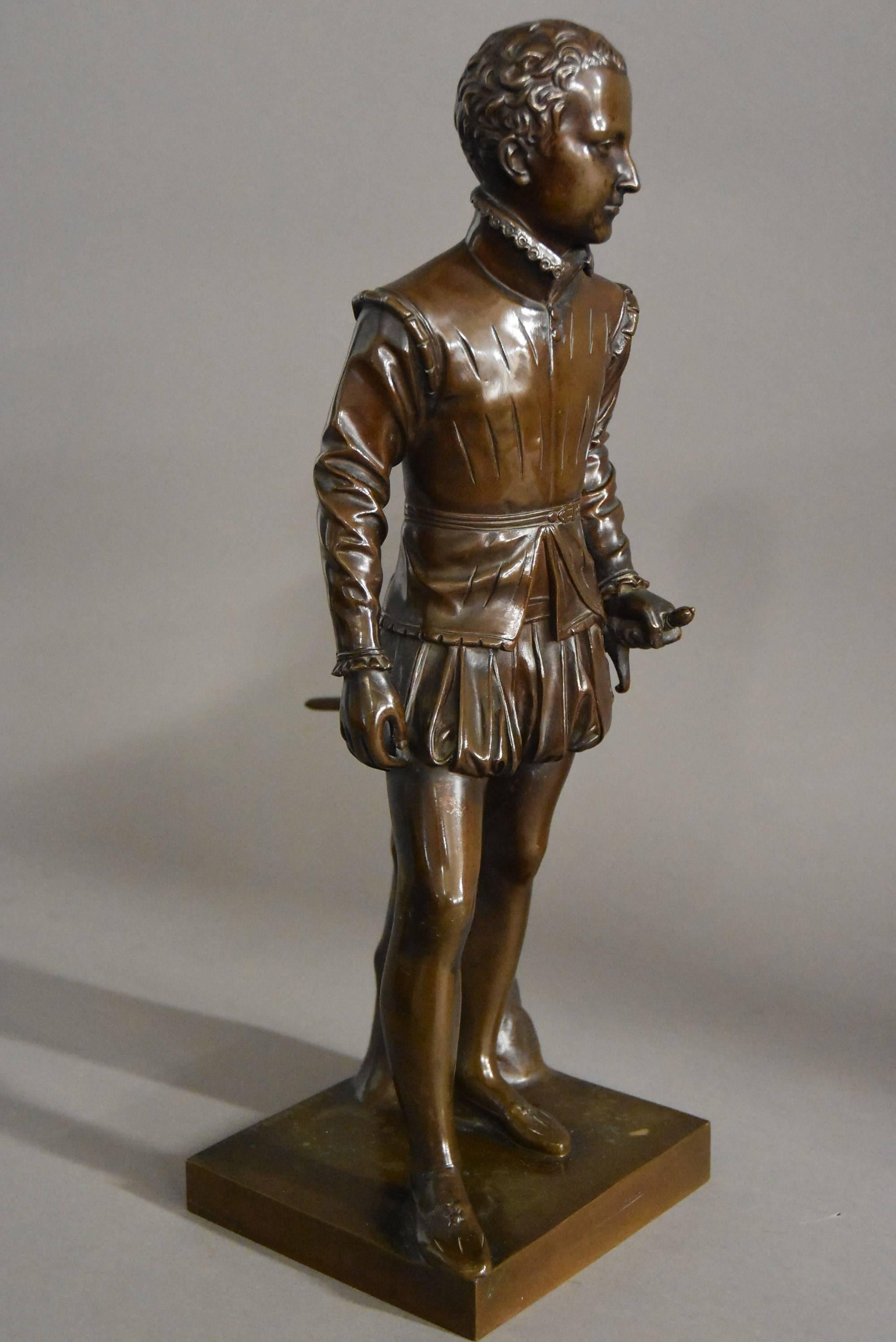 19th Century French Bronze of Young Henry IV of France In Good Condition For Sale In Suffolk, GB