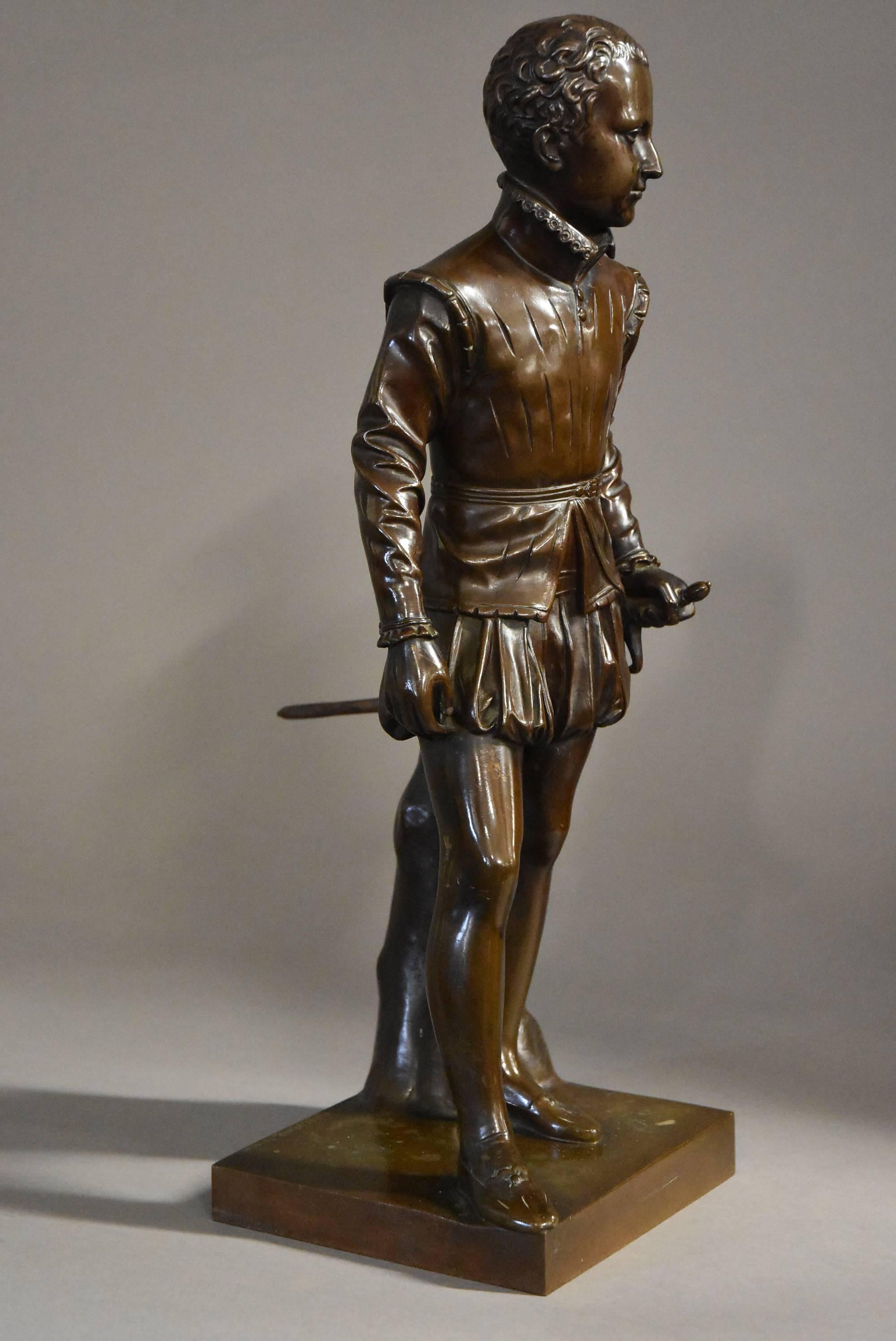 Late 19th Century 19th Century French Bronze of Young Henry IV of France For Sale