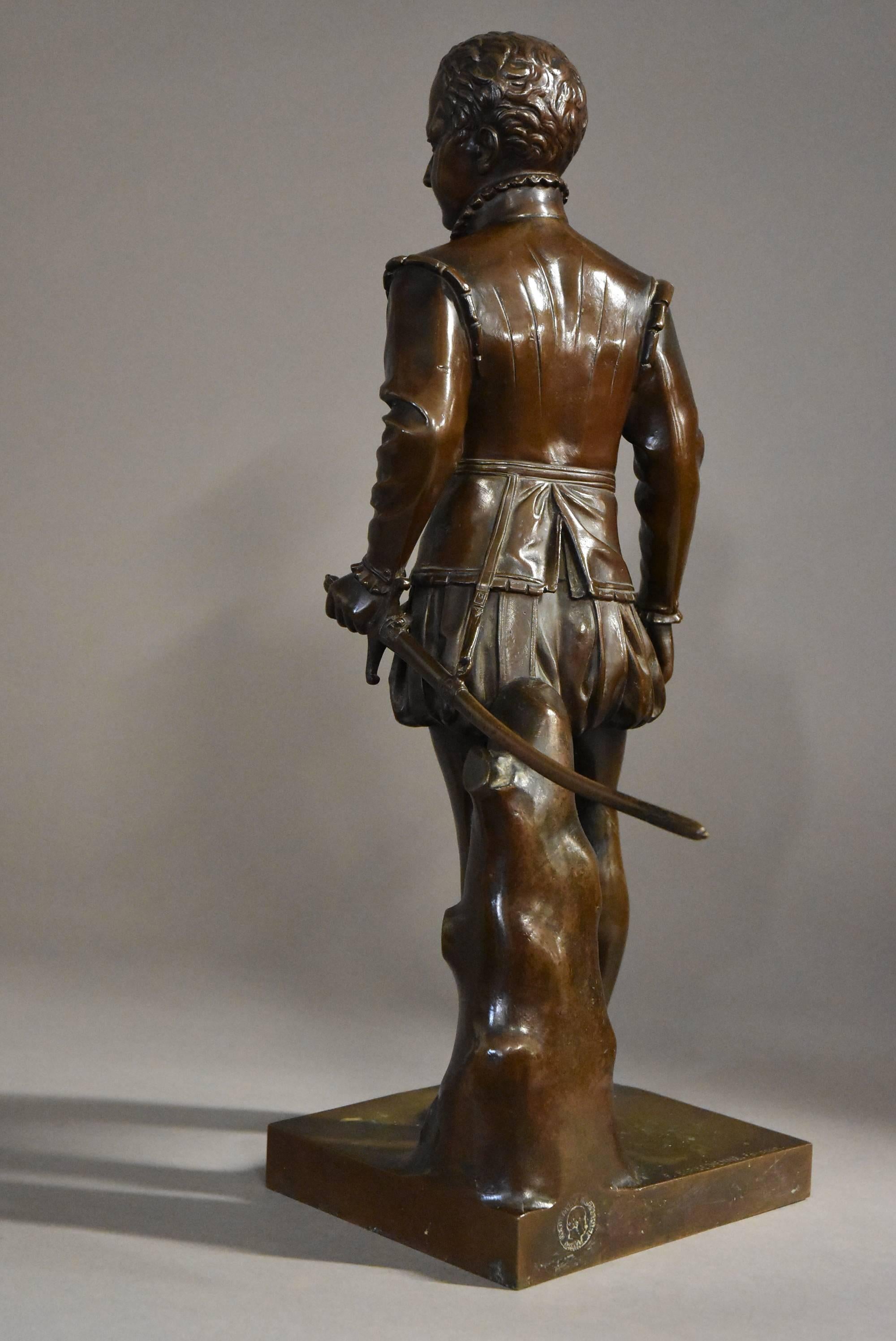 19th Century French Bronze of Young Henry IV of France For Sale 2