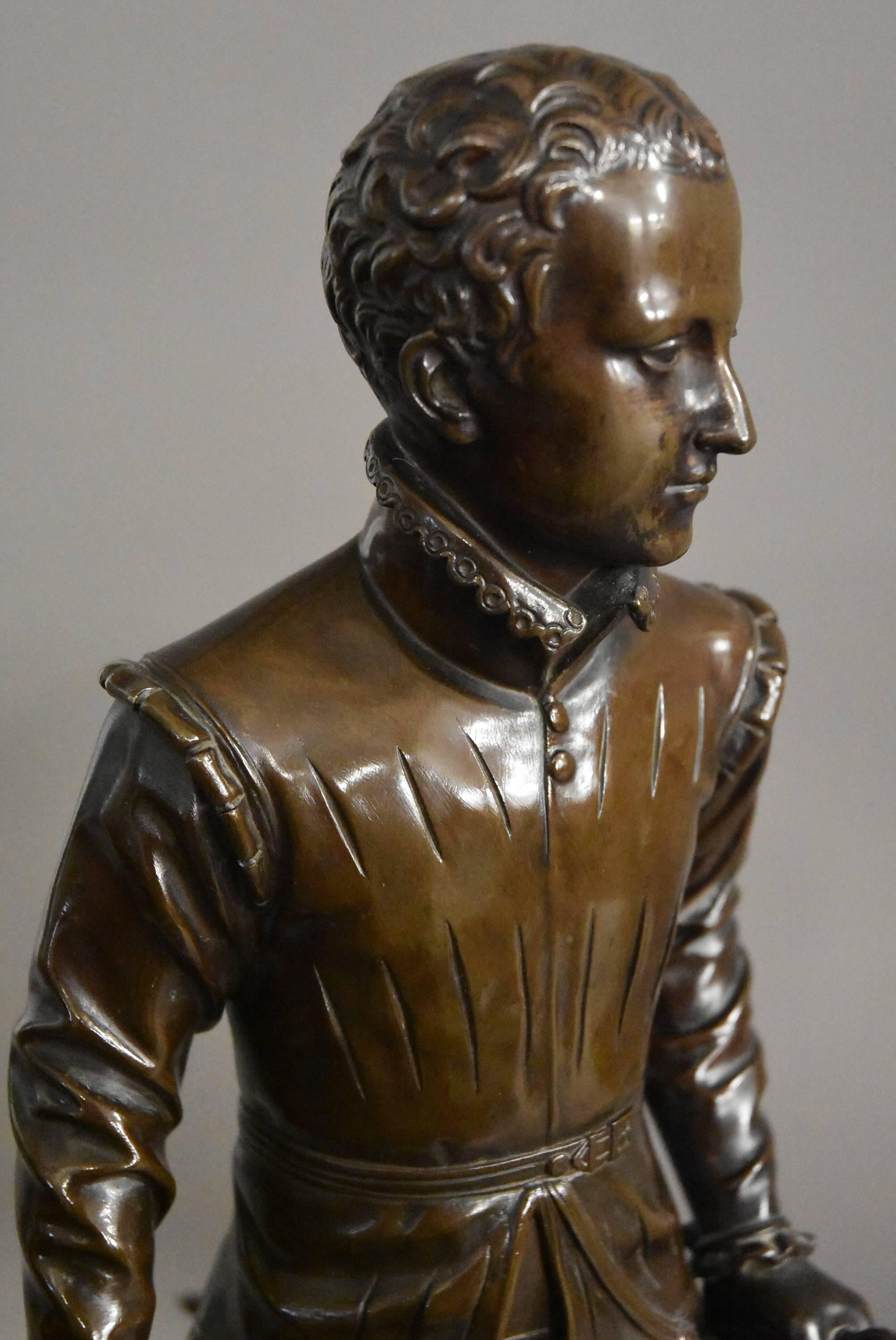 19th Century French Bronze of Young Henry IV of France For Sale 3