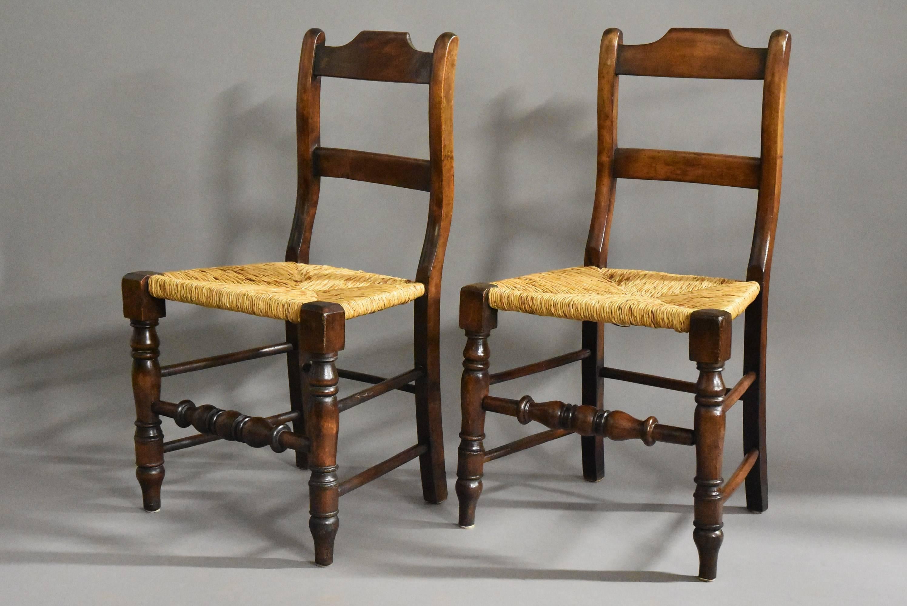 Mid-Late 19th Century Set of Eight Alder Dining Chairs of Good Patina 1