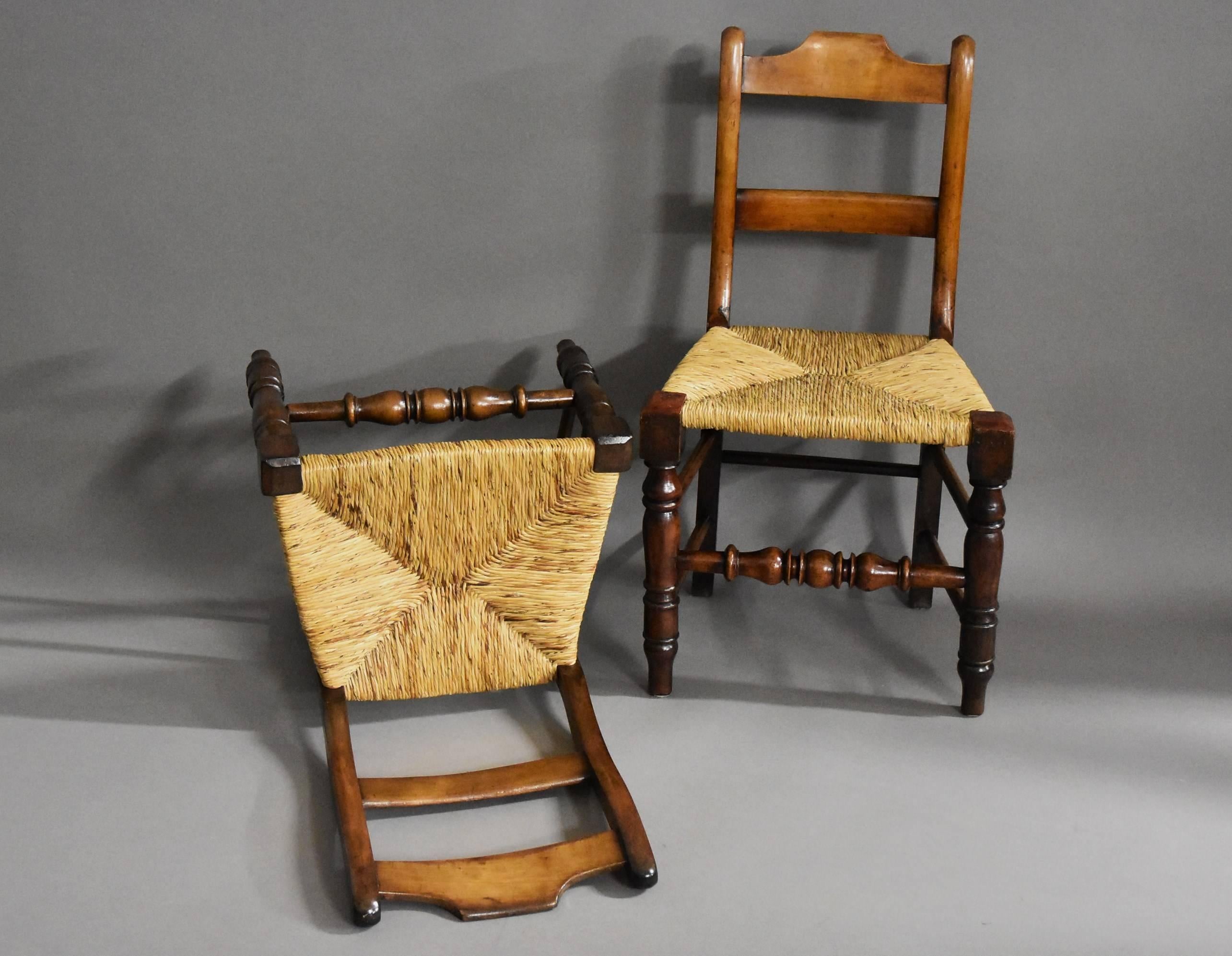 Mid-Late 19th Century Set of Eight Alder Dining Chairs of Good Patina 2
