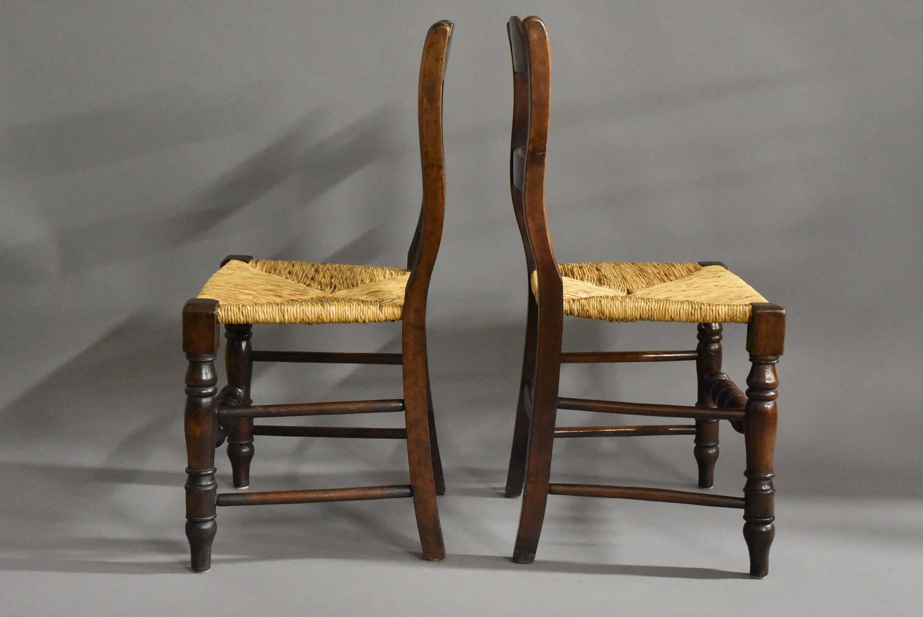 Mid-Late 19th Century Set of Eight Alder Dining Chairs of Good Patina 3