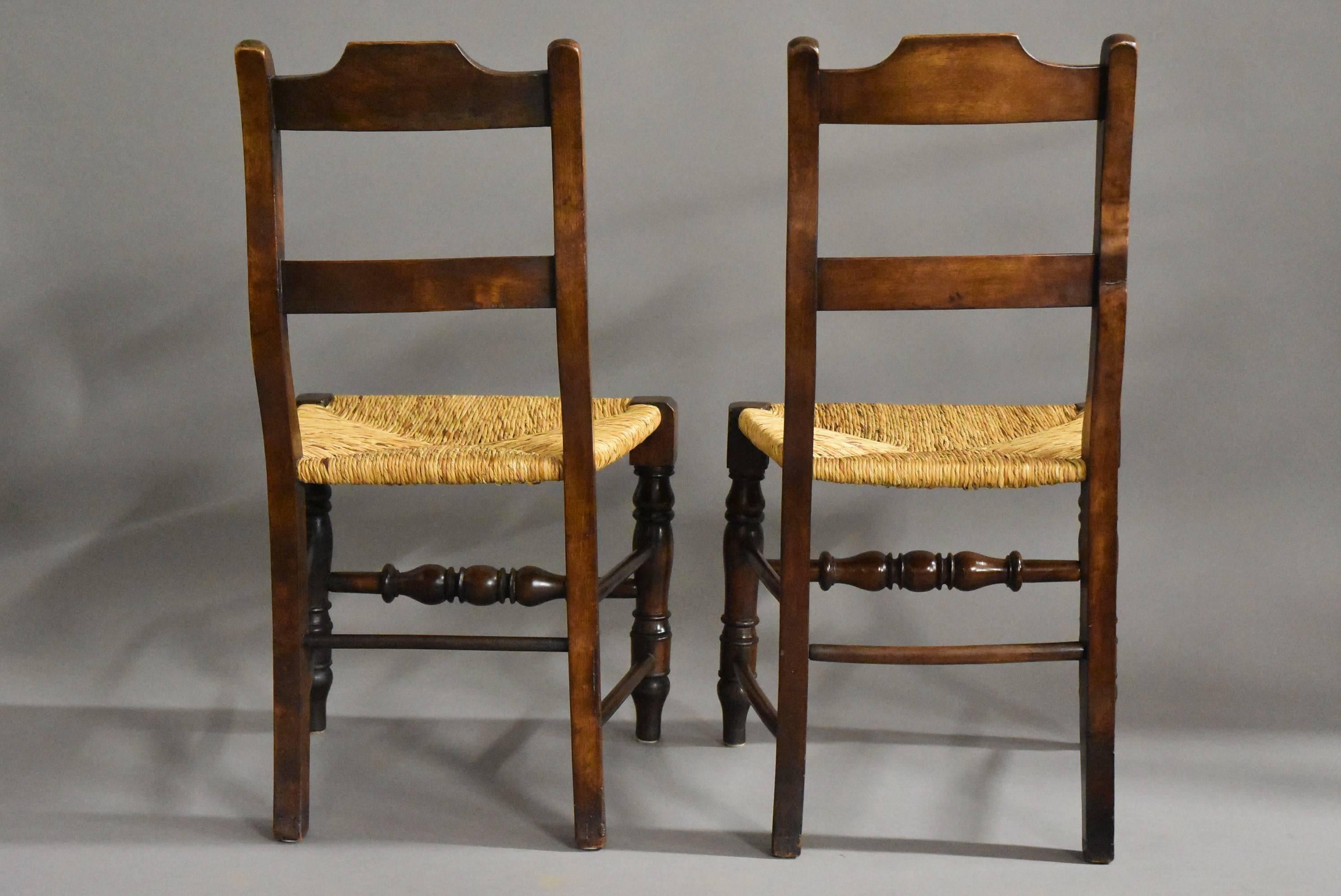 Mid-Late 19th Century Set of Eight Alder Dining Chairs of Good Patina 5