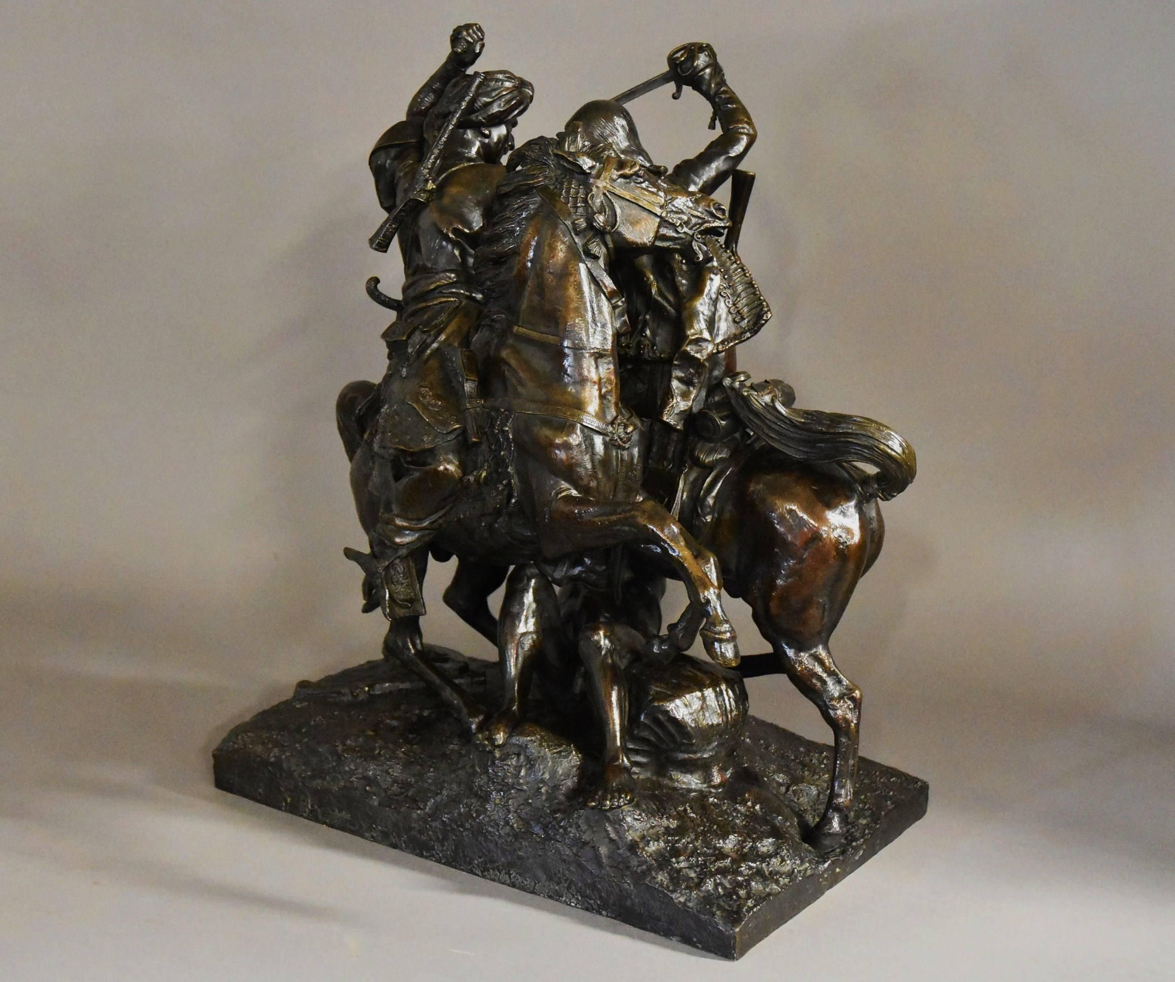 Large Fine Quality Patinated Bronze Sculpture Titled 'Aboukir' 4