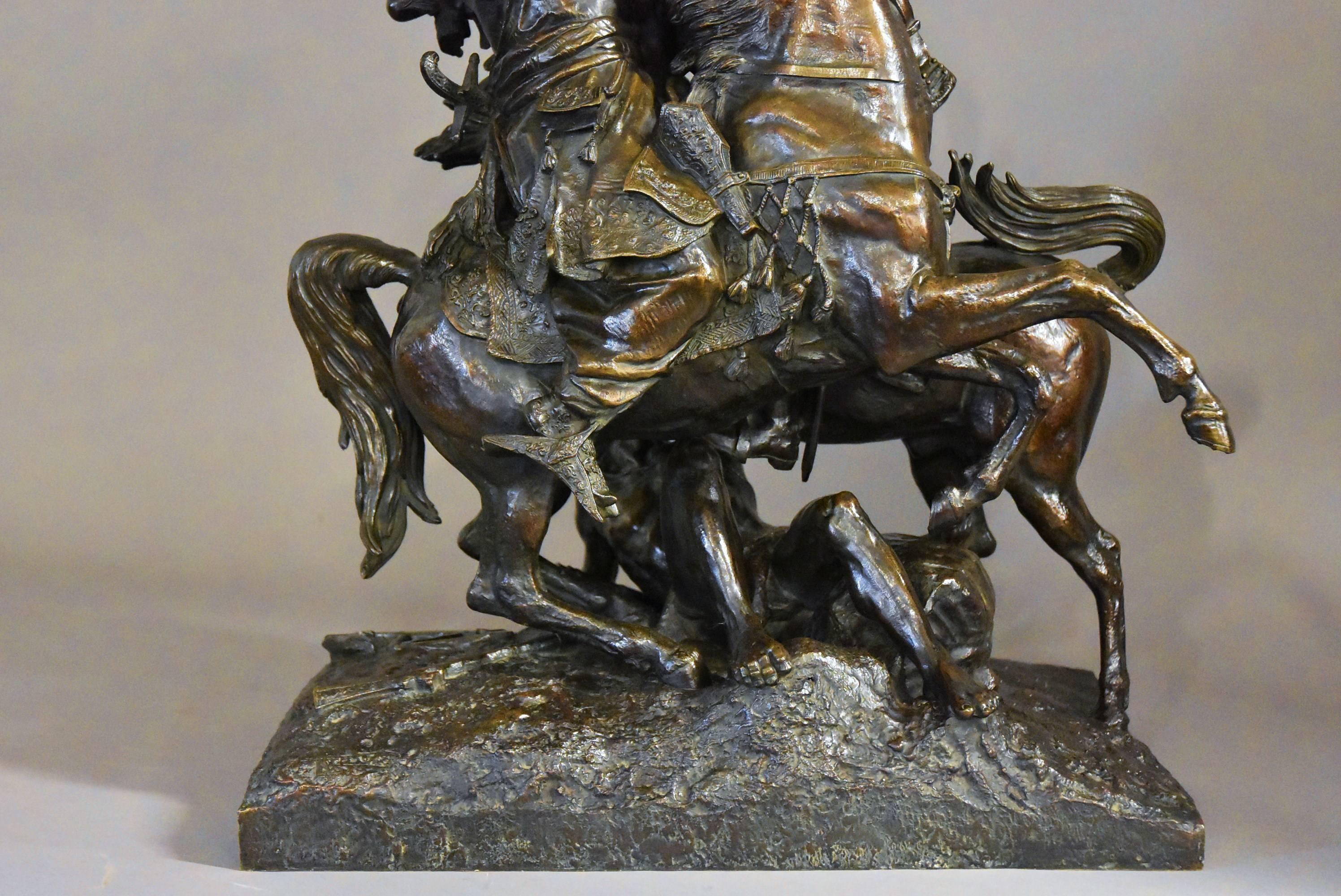 Large Fine Quality Patinated Bronze Sculpture Titled 'Aboukir' 5