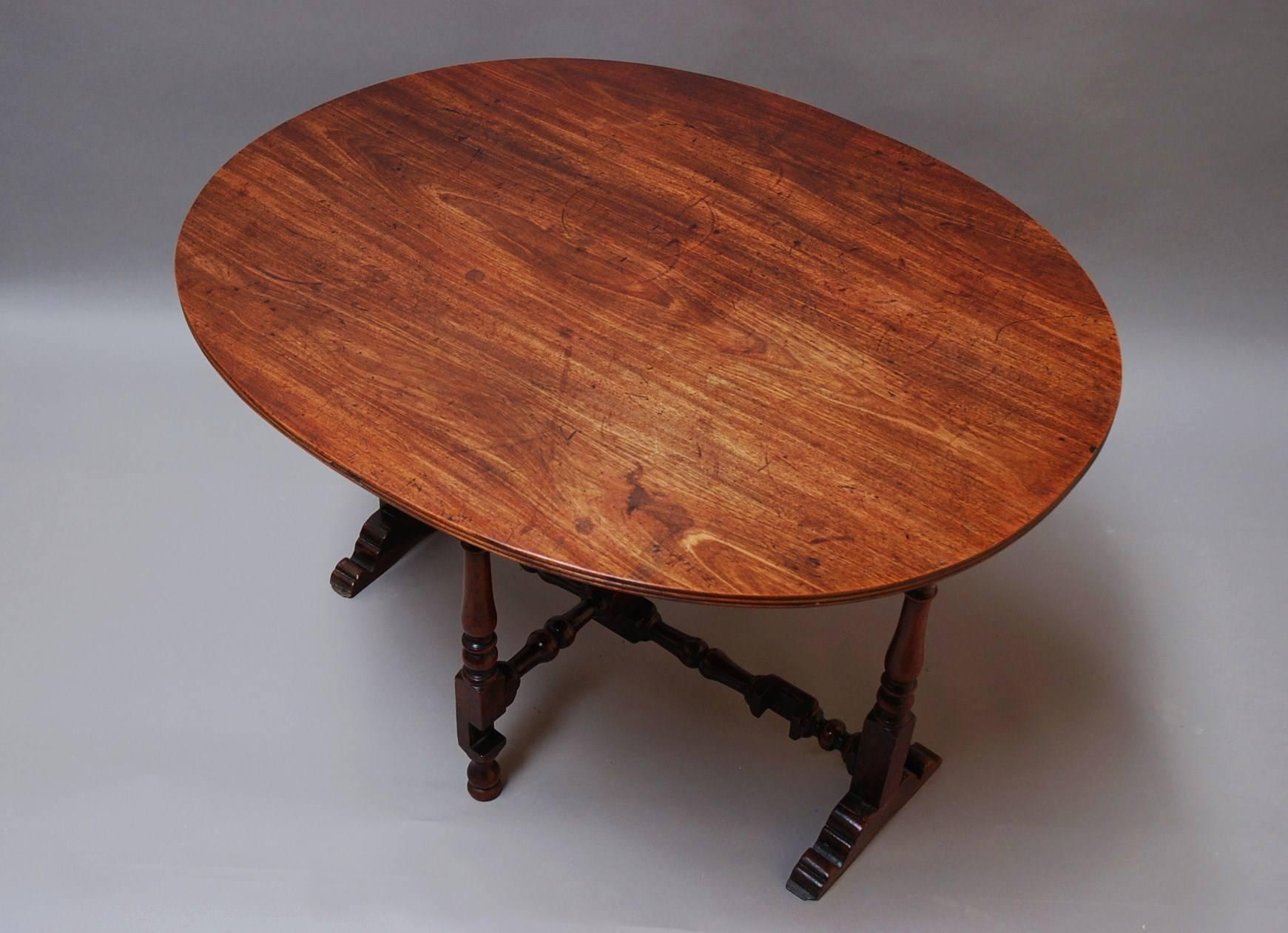 Rare Late 17th Century Yew Wood Coaching Table with Later Mahogany Top 2
