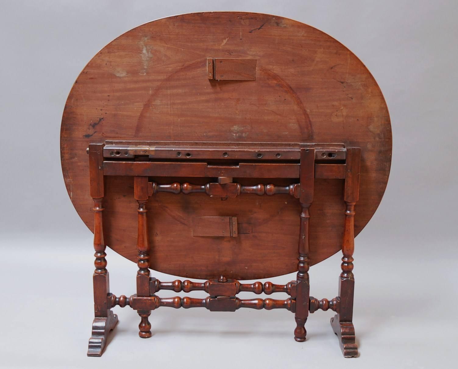 Rare Late 17th Century Yew Wood Coaching Table with Later Mahogany Top 4
