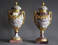 Pair of Late 19th Century Fine Quality Marble and Ormolu Cassolettes