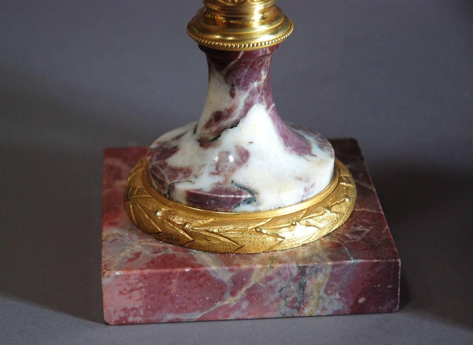 Pair of Late 19th Century Fine Quality Marble and Ormolu Cassolettes For Sale 4