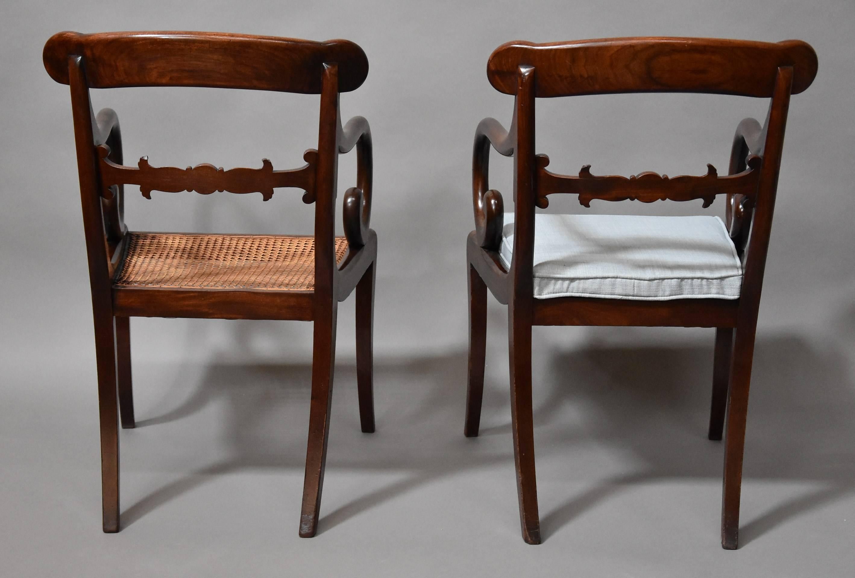 Superb Set of Eight Regency Mahogany Dining Chairs of Superb Patina For Sale 4