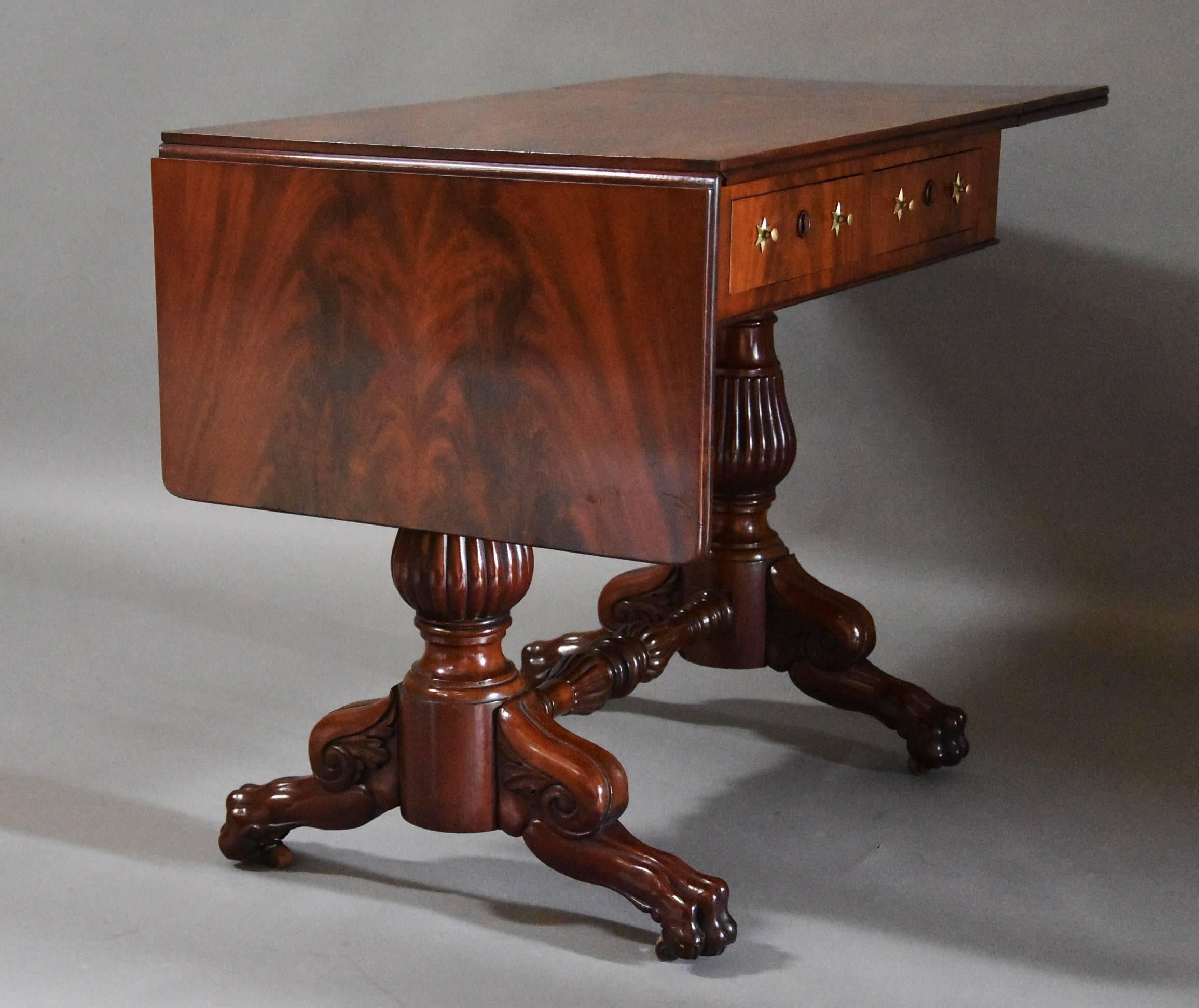 Superb Pair of Mid-19th Century French Mahogany Sofa Tables 1