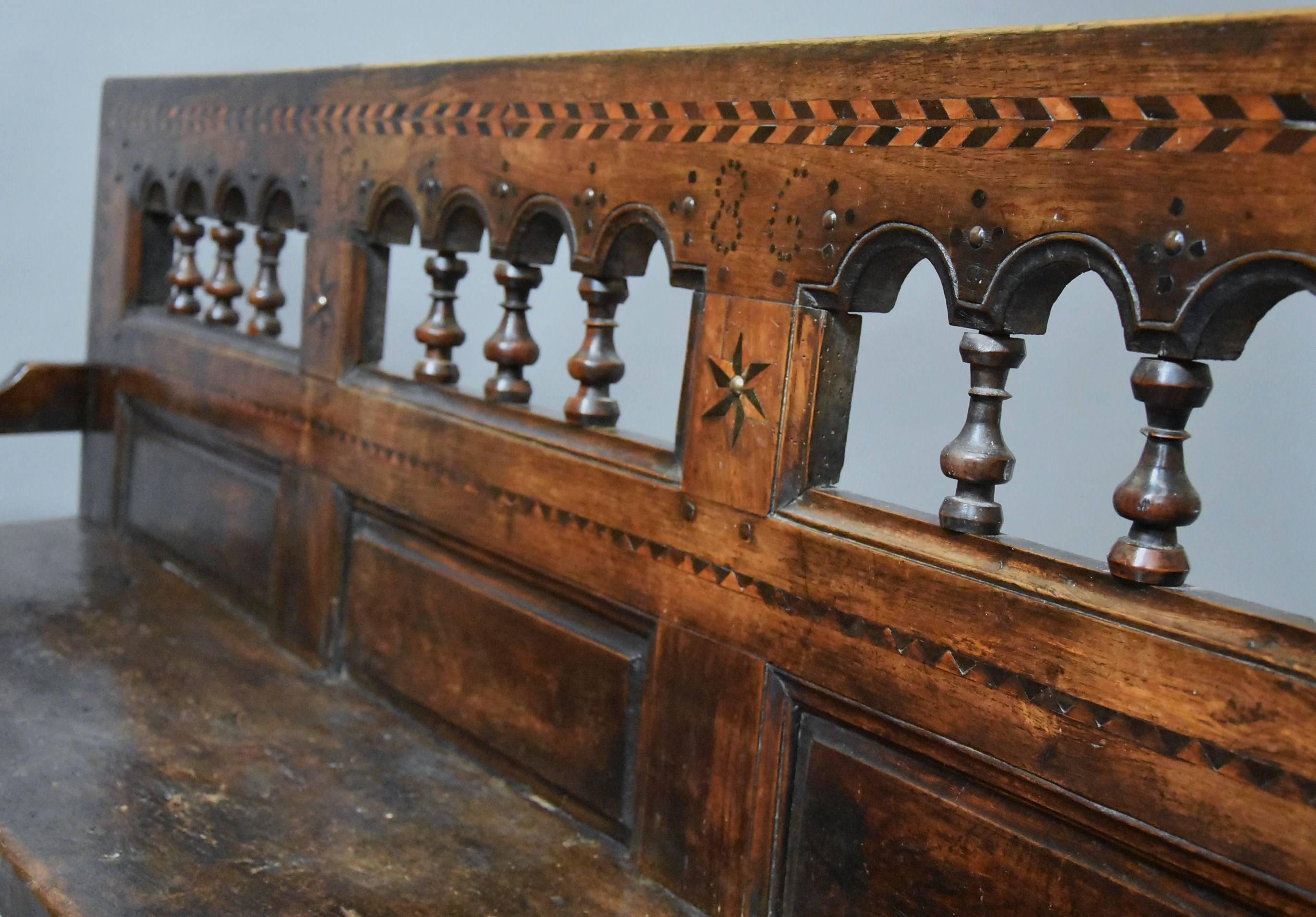 Late 19th Century French Breton Walnut and Elm Bench of Superb Patina 4