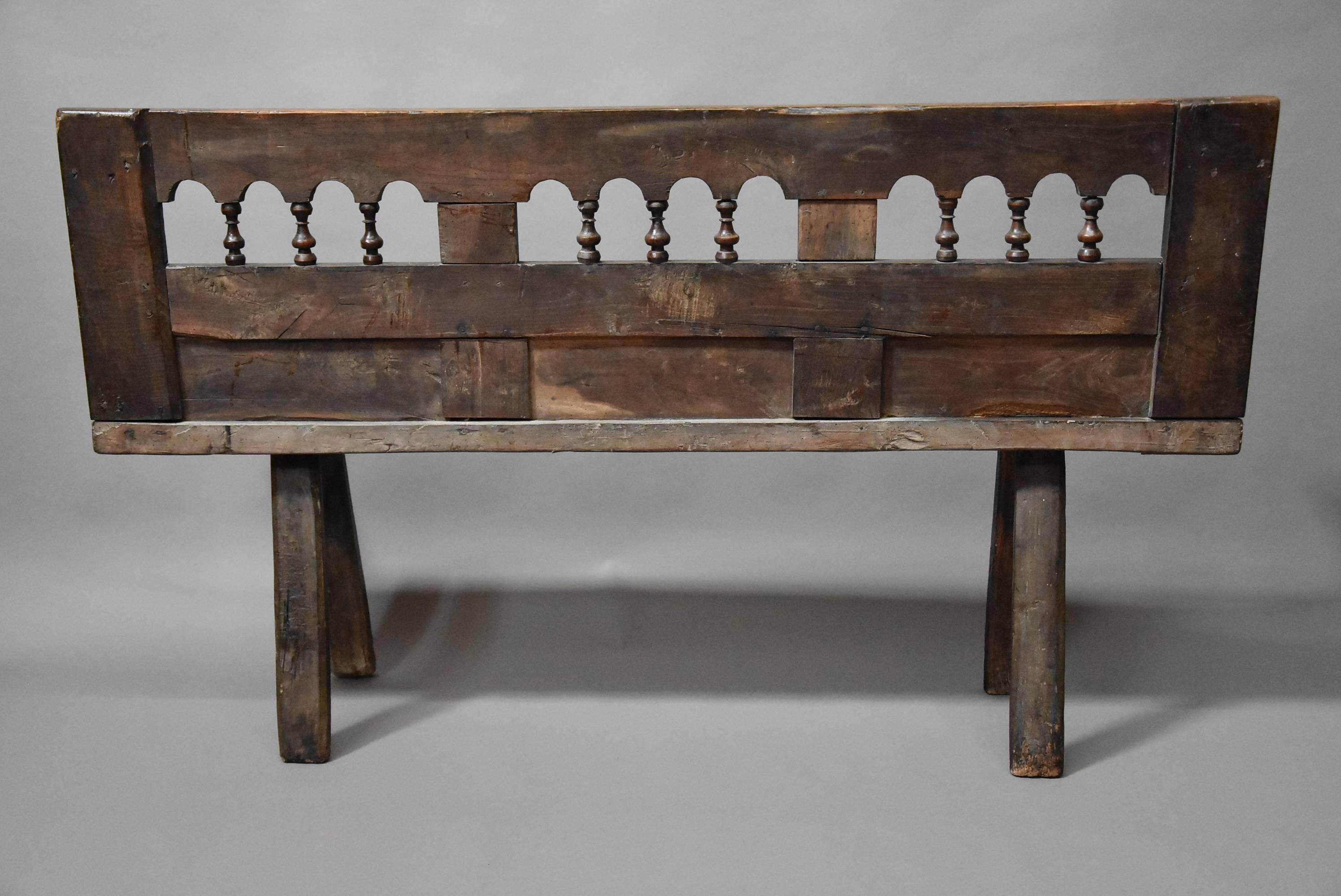 Late 19th Century French Breton Walnut and Elm Bench of Superb Patina 7